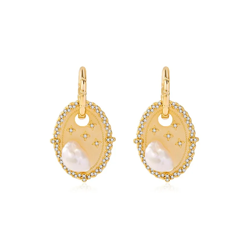 DOWER&HALL Pearl 7 10mm Hoop Earrings Women's