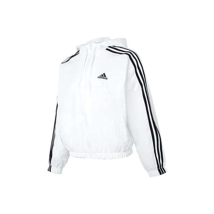 Adidas Free Shipping With AdiClub Essentials 3 Stripes Woven Windbreaker