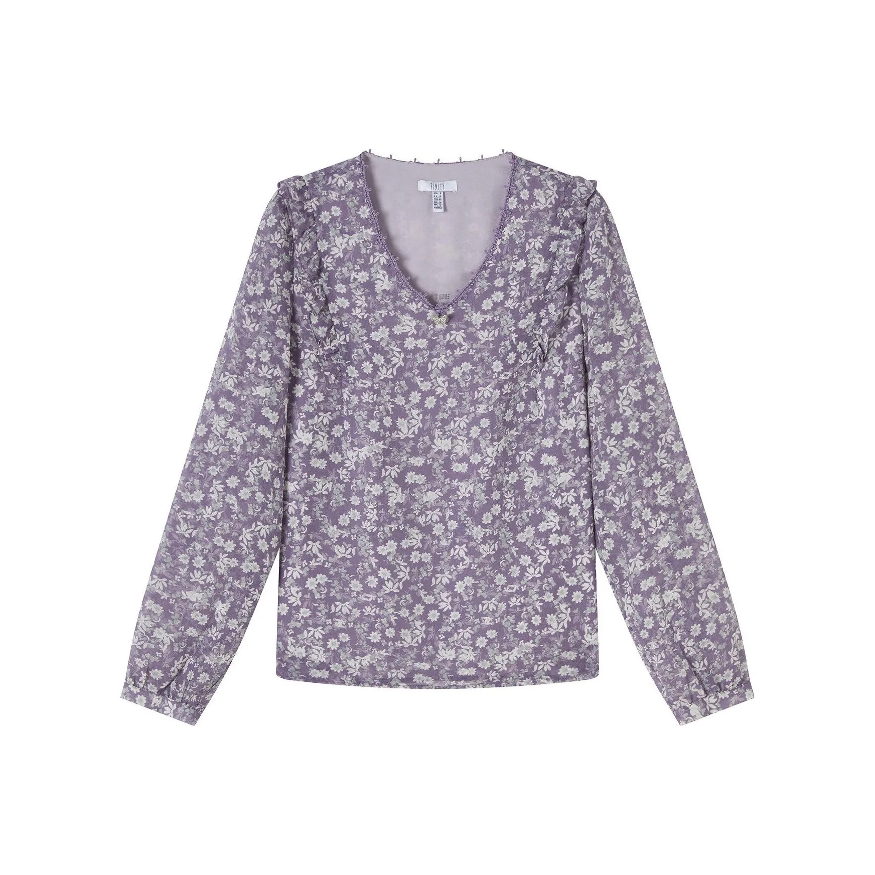 FINITY Фиолетовый с принтом Женские рубашки