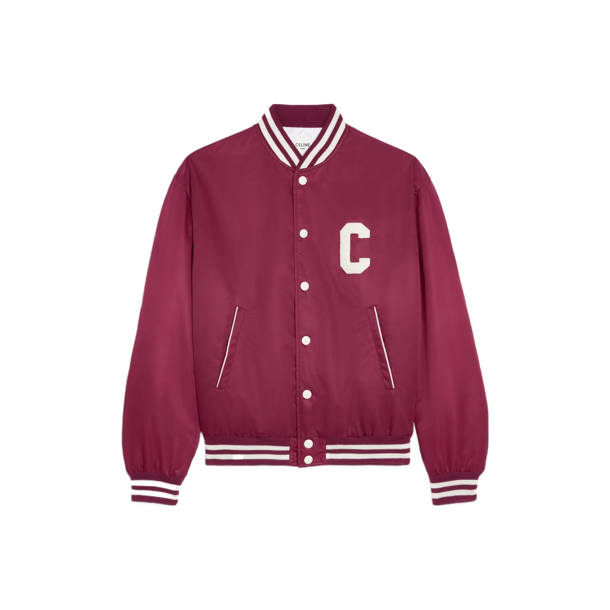 CELINE Teddy Jacket In Nylon Burgundy