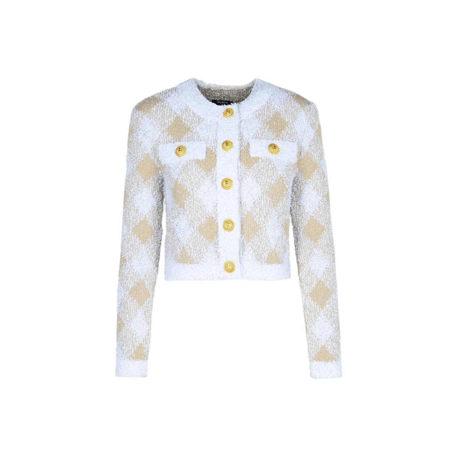 BALMAIN Vichy Tweed Short Jacket