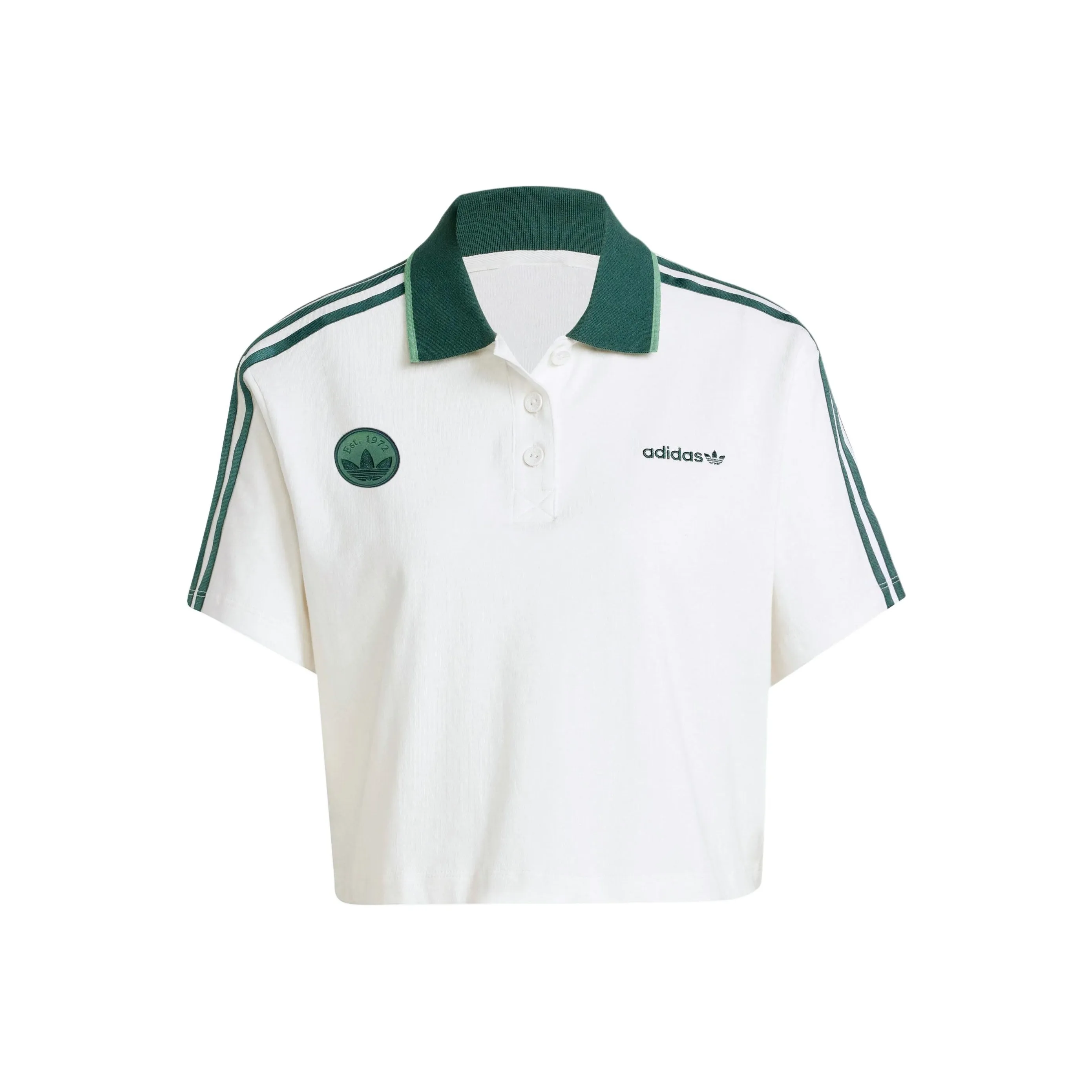 adidas Women's Loose Crop Polo Shirt White