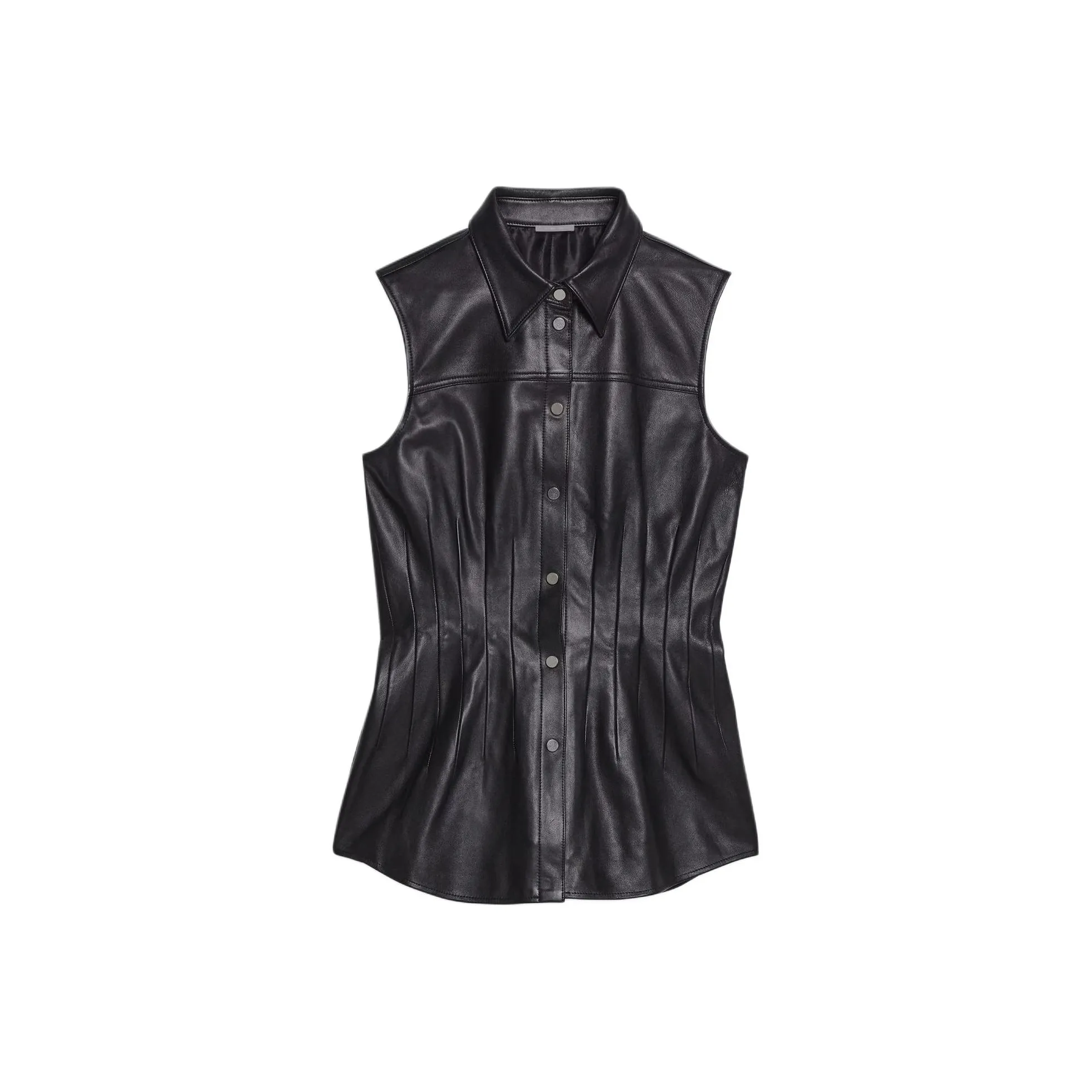 Helmut Lang Leather Waisted Dart Shirt