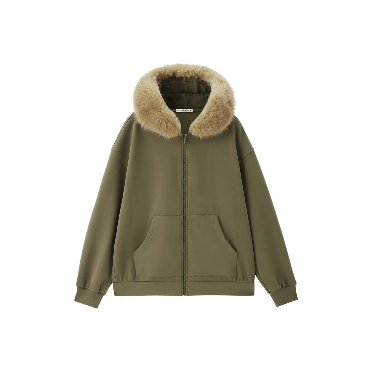 Giordano Куртки и Пальто Женские Оливково-зеленый