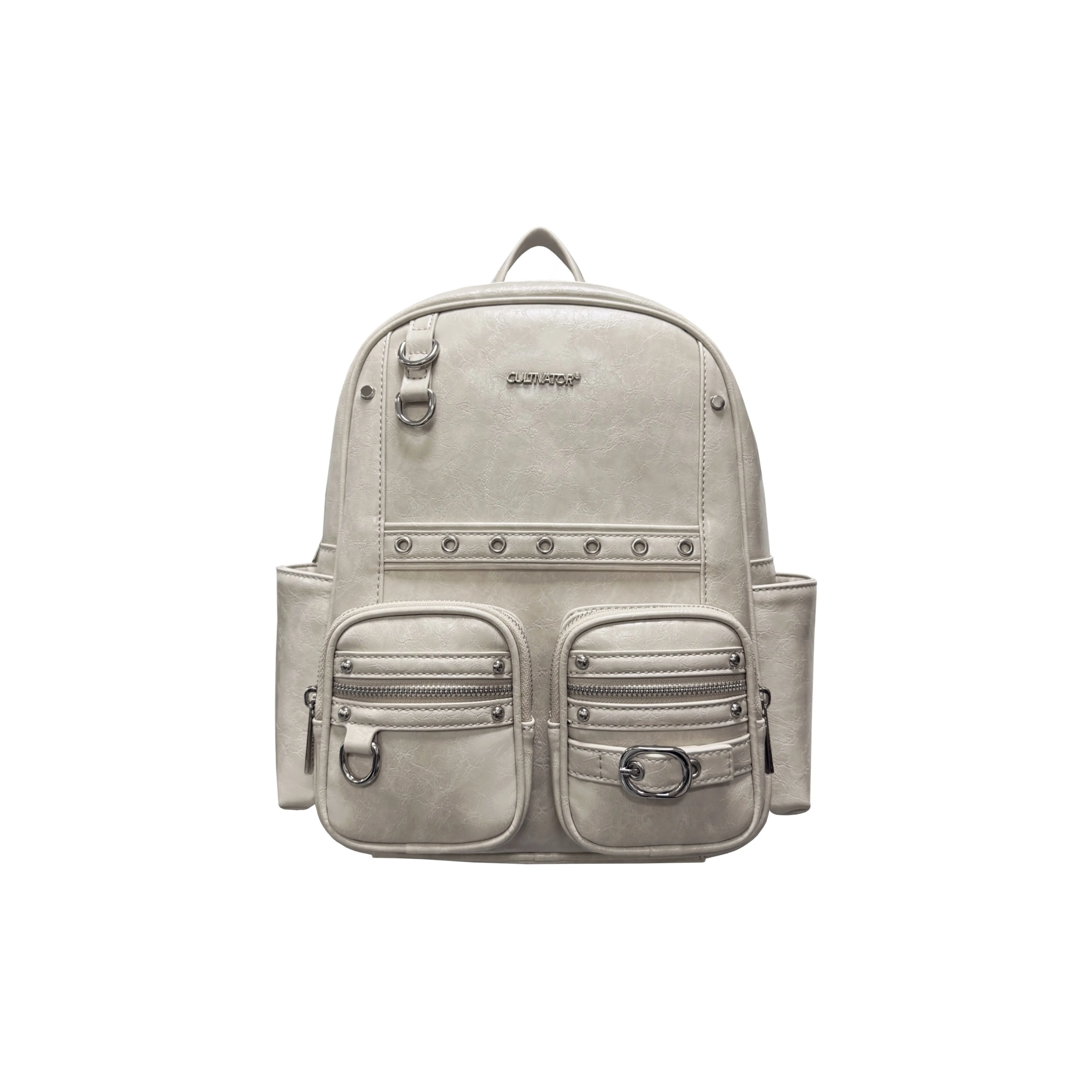 CULTIVATOR ПУ (полиуретан) Рюкзак Средний Унисекс Бежевый Румяный Черный