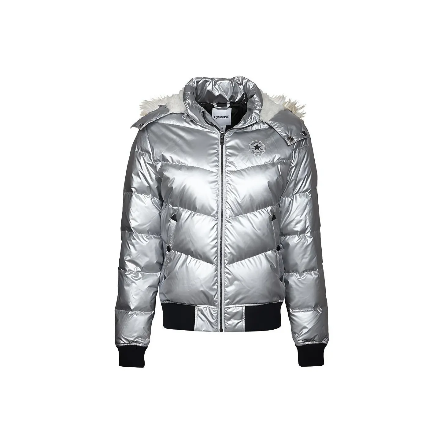 Converse Down Jackets Women's Silver