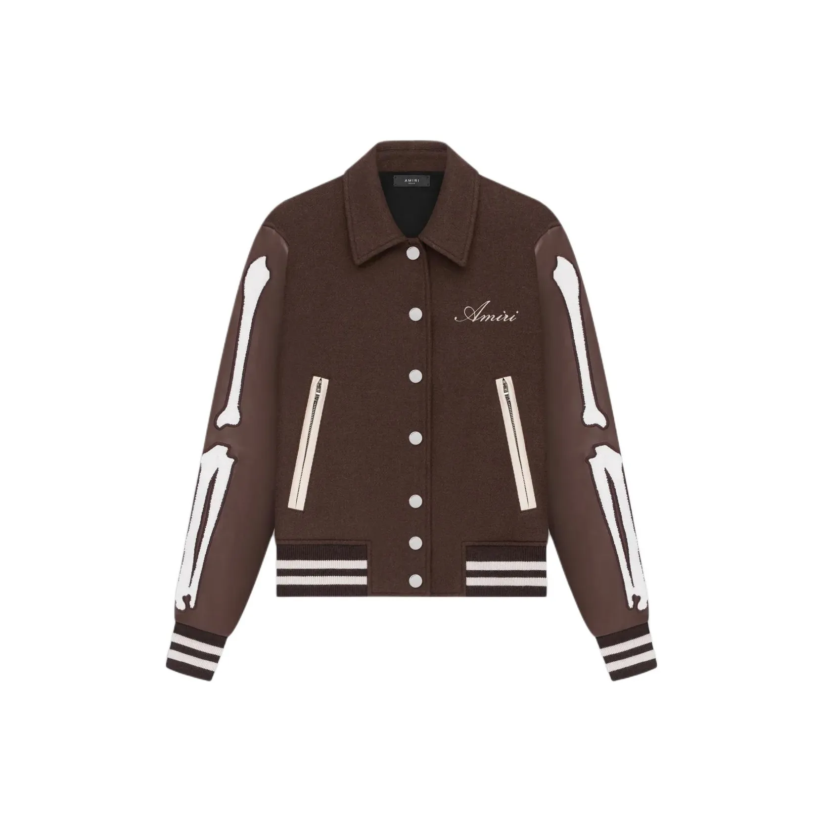 AMIRI Bones Logo Embroidered Varsity Jacket
