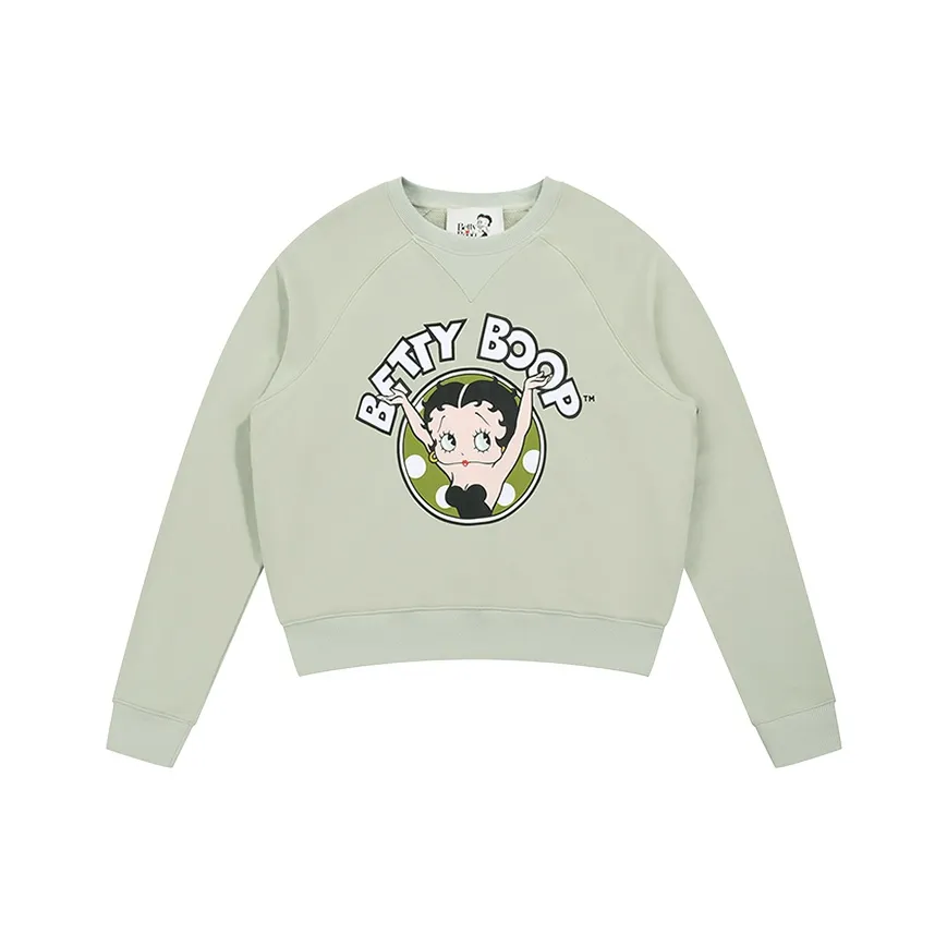 BETTY BOOP Sweatshirt Women's Light Pea Green