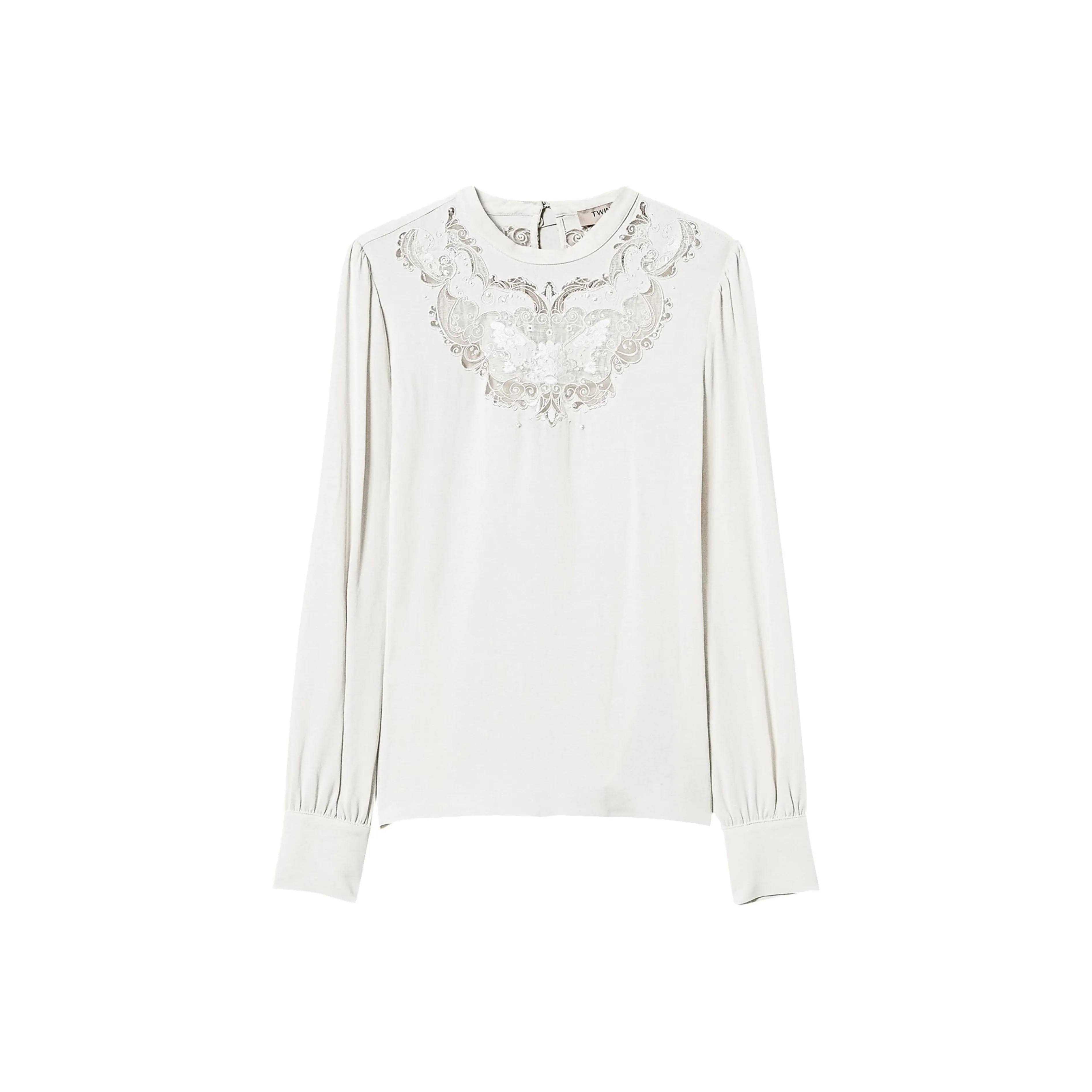 Twinset Floral embroidered Crepe Blouse
