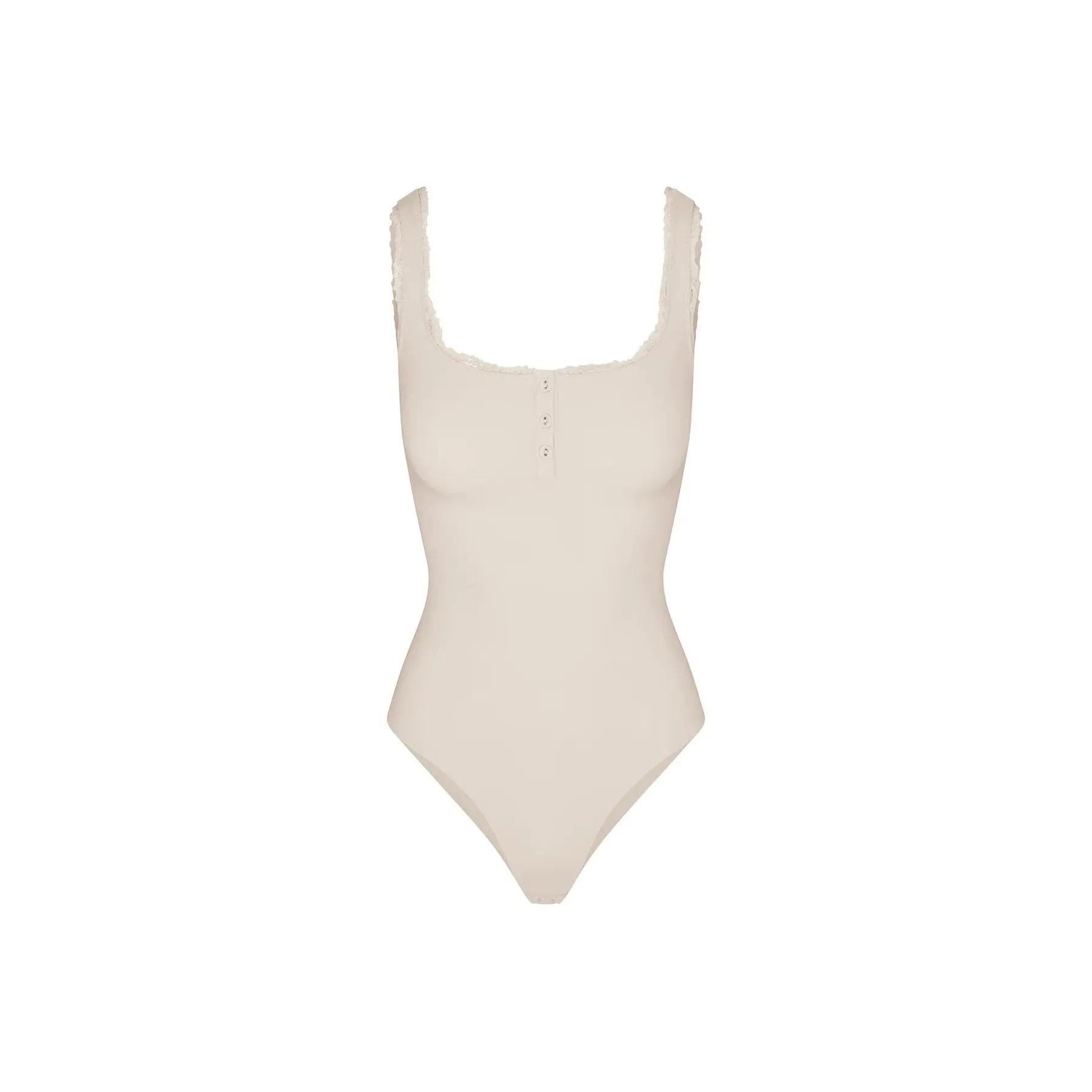 SKIMS FITS EVERYBODY Henley из кружева Комбинезон Женские Камень Каменный цвет