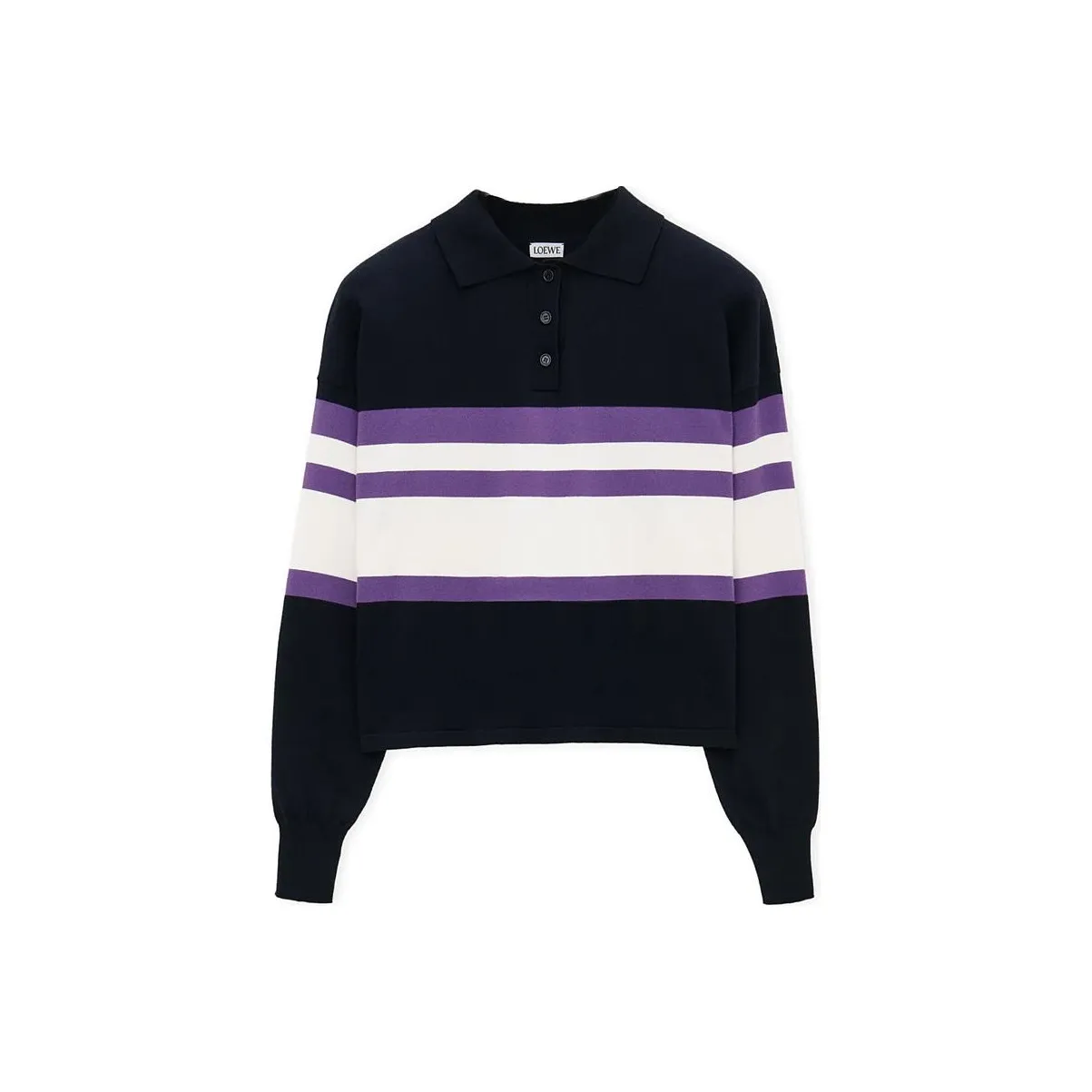 LOEWE Polo Sweater 'Deep Blue/Yellow/Purple'