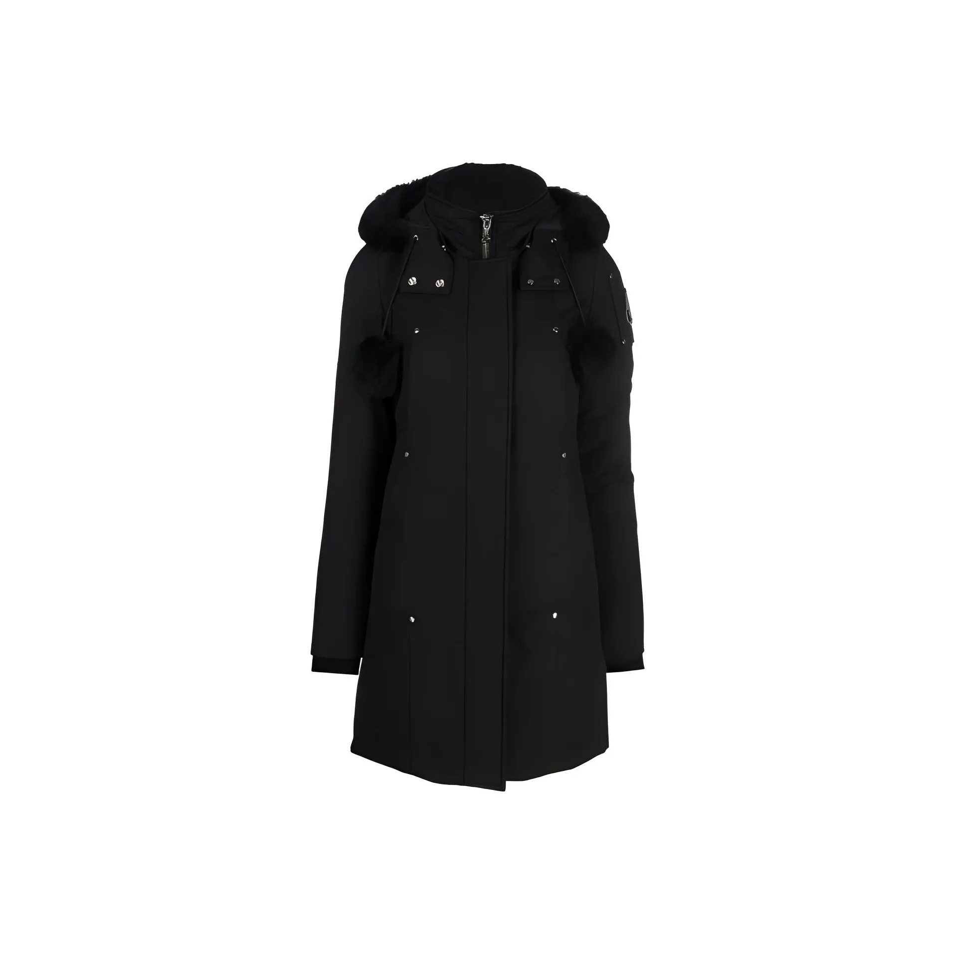 Moose Knuckles Logo Plaque Hooded Down Parka