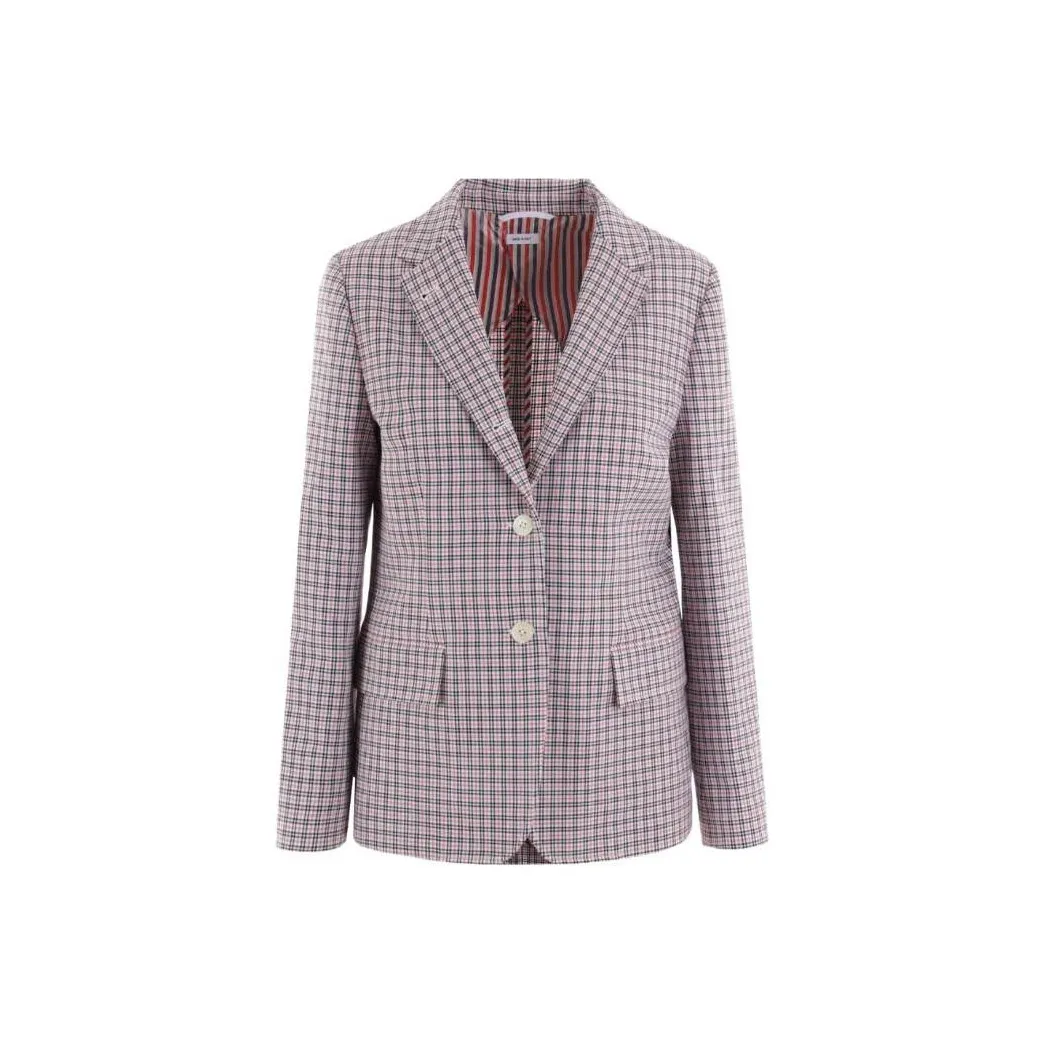 THOM BROWNE Checked Single Breasted Tailored Blazer