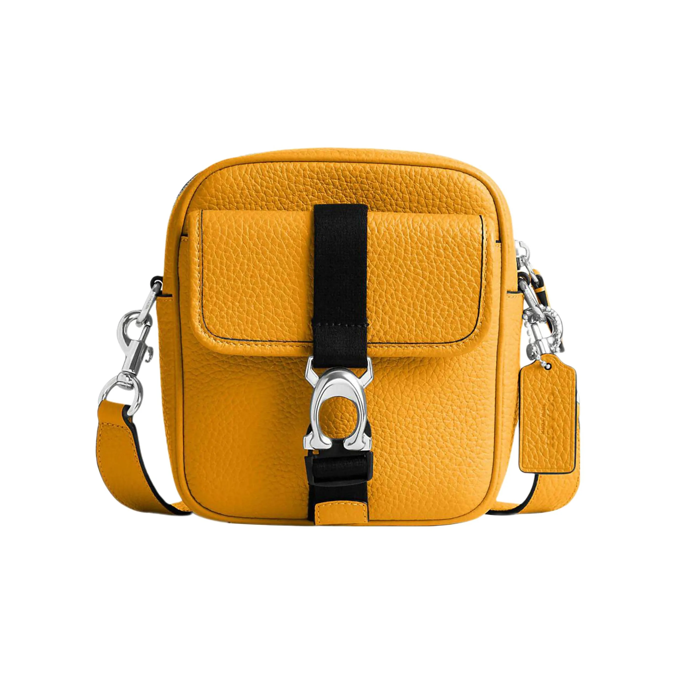 COACH Каменная кожа Camera Сумка Плечевая сумка Мужская Оранжевая Желтая