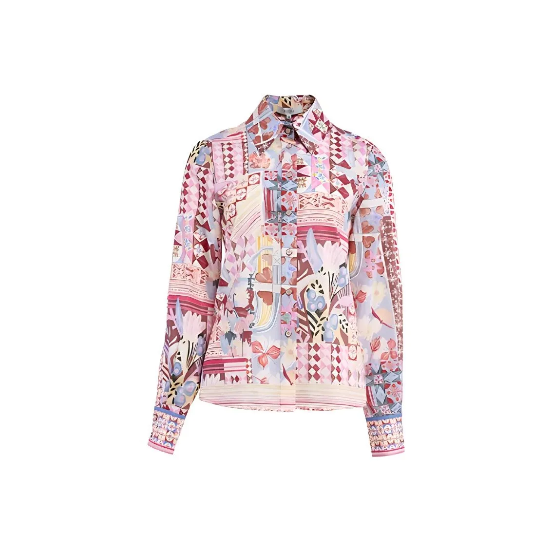 BESIONIA SS24 Рубашка Женская Розовая с цветами