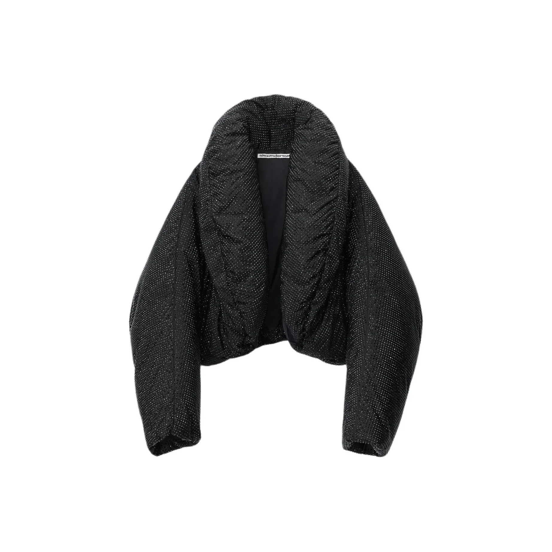 Alexander Wang Crystal Hotfix Cropped Puffer Jacket Jackets & Coats Women's Black