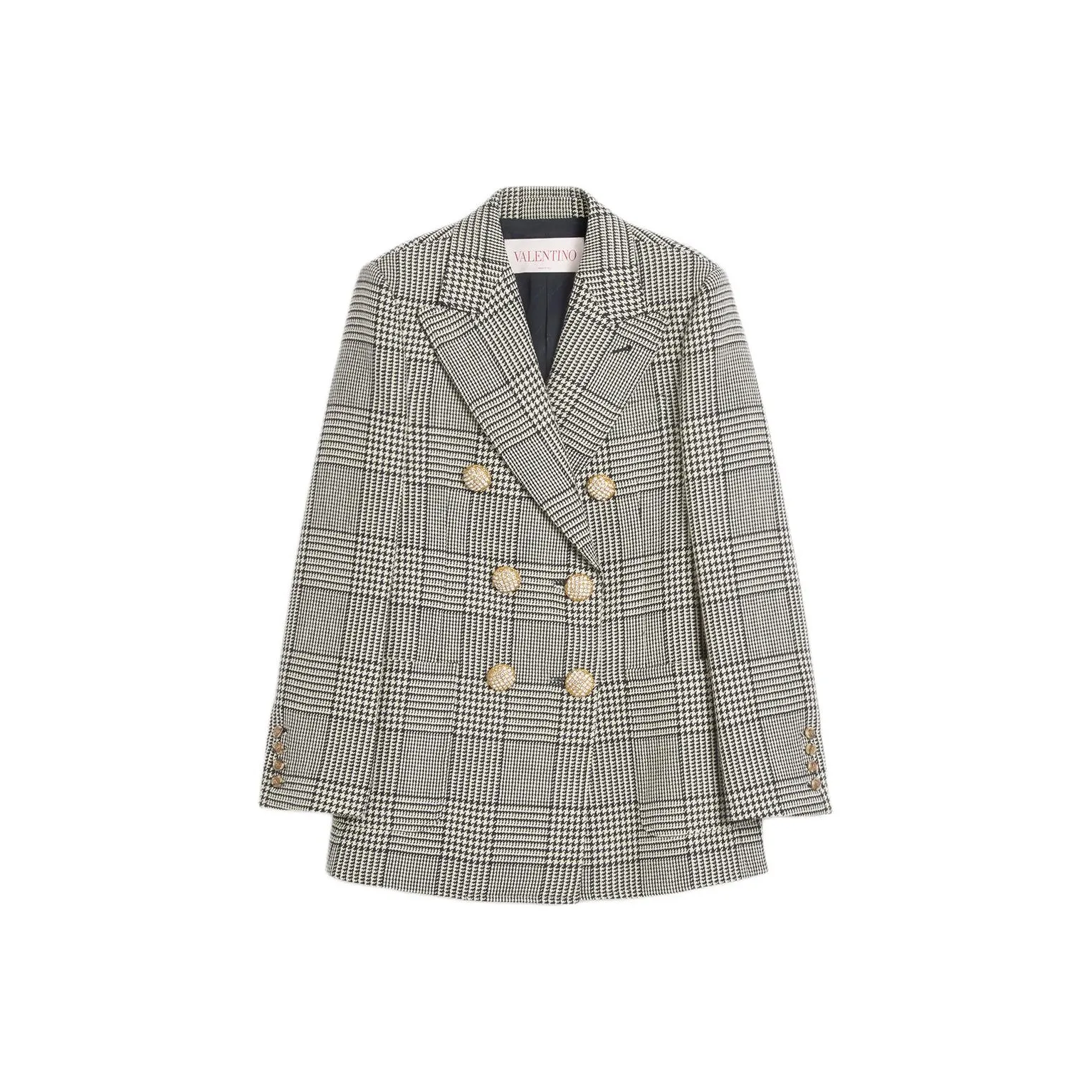 Valentino Double Breasted Checked Blazer