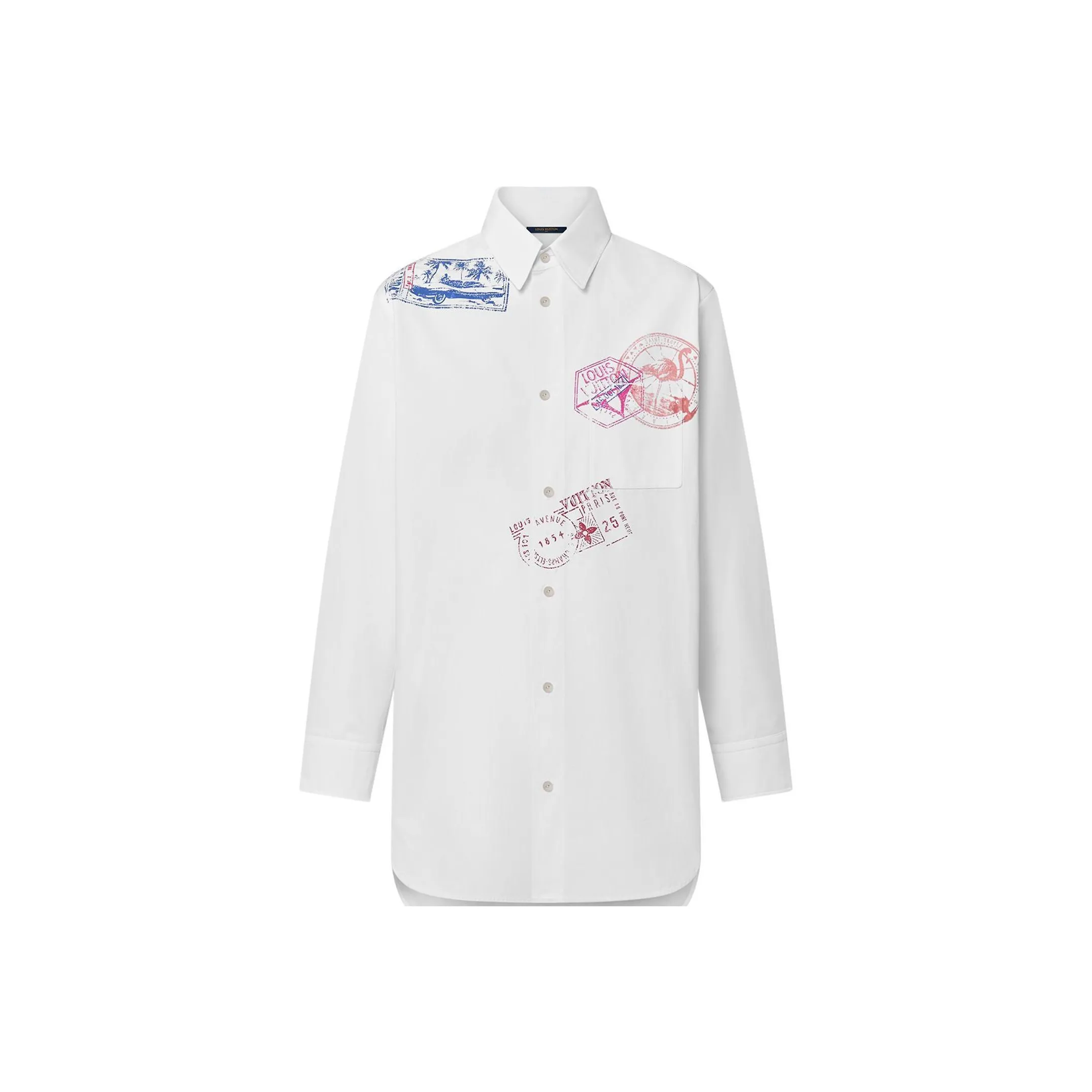 Lv Travel Stamp Long Shirt