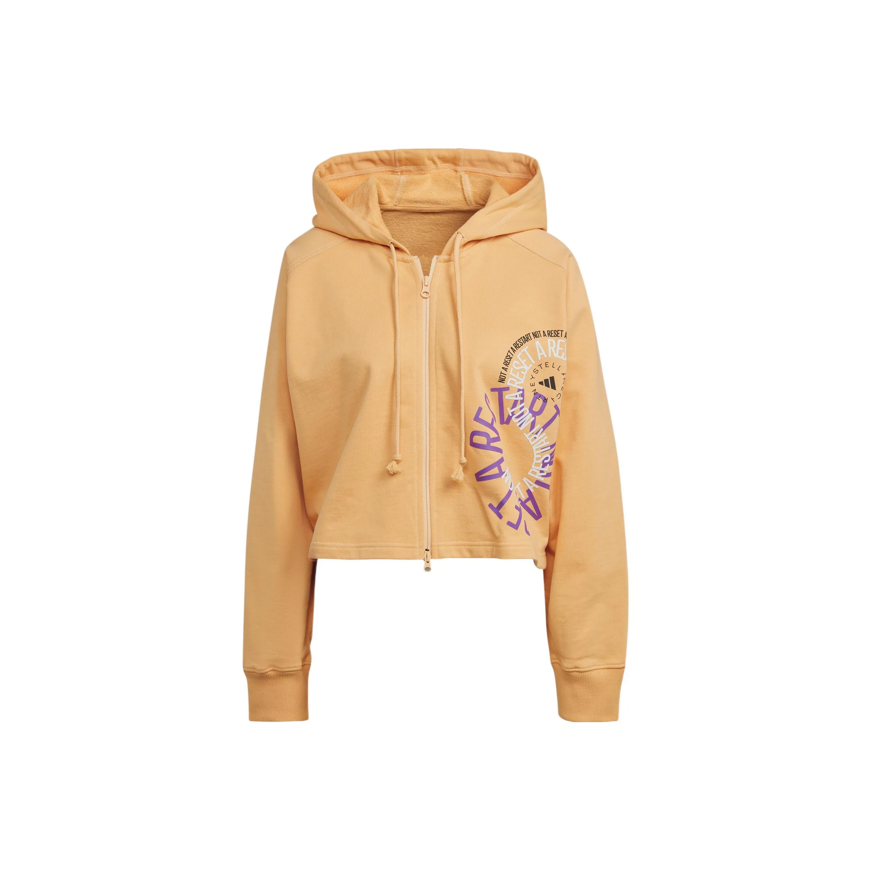 adidas FW22 By Stella McCartney Cropped Full-Zip Hoodie Yellow