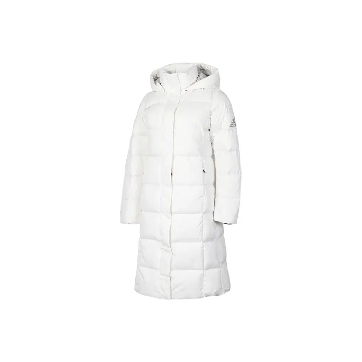Adidas Пуховик Зимний Женский Ярко-белый