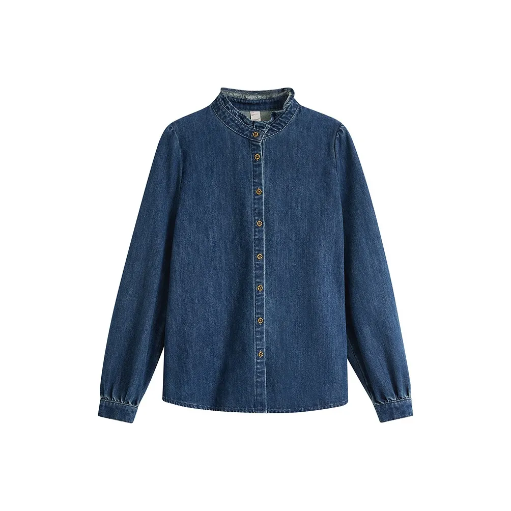 Inman Джинсовый синий Женские Рубашки