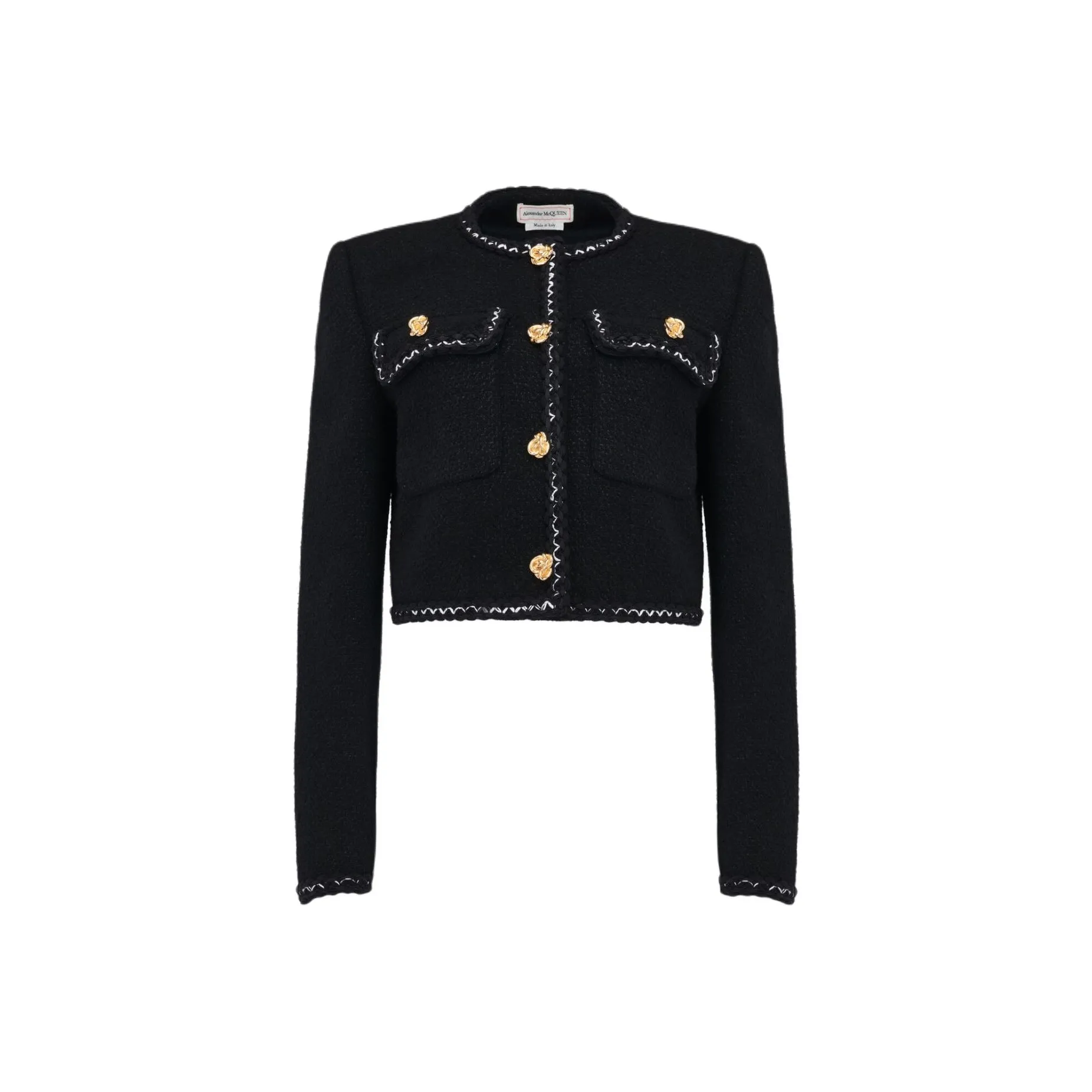 Alexander McQueen Cropped Tweed Jacket