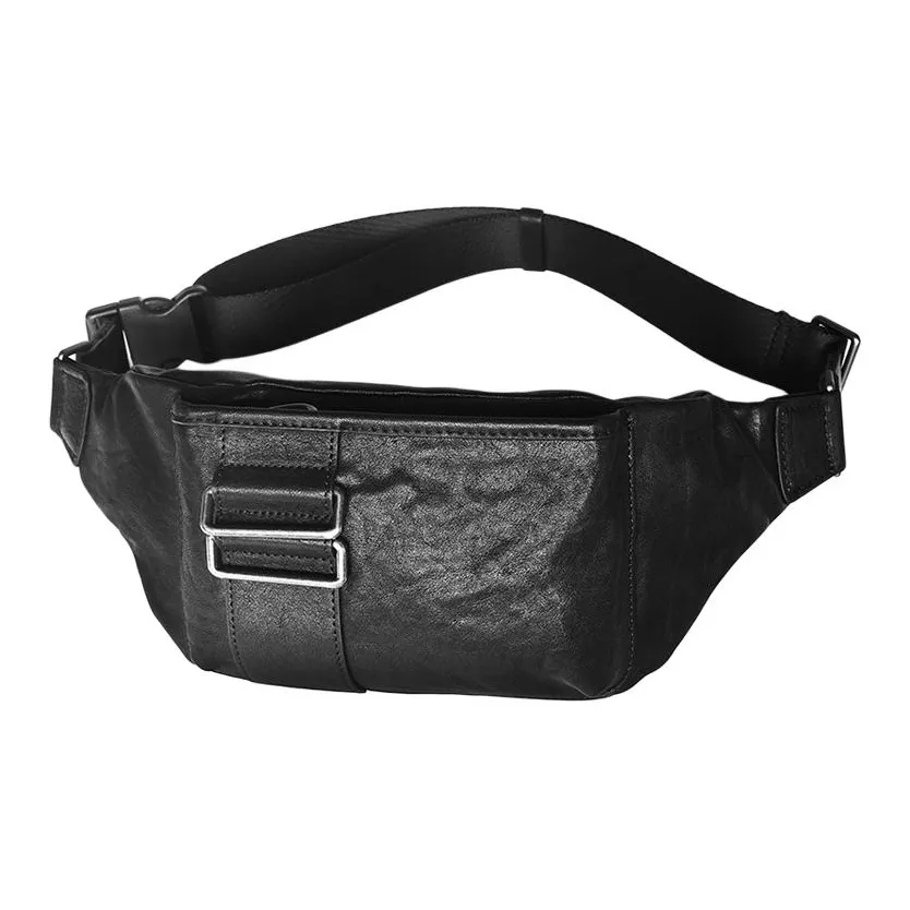 DOSRFINI Сумка через плечо из коровьей кожи стандартная мужская черная