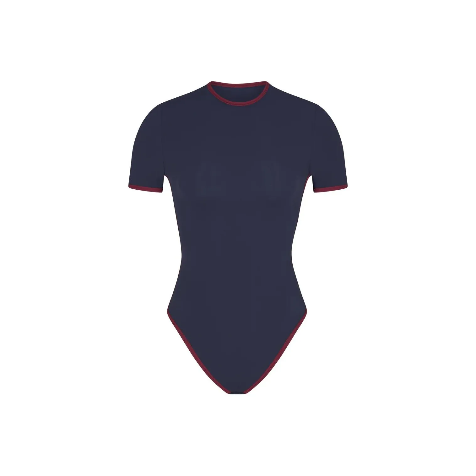 SKIMS FITS EVERYBODY CONTRAST TRIM T SHIRT BODYSUIT Jumpsuit Women's NAVY/Marine Blue