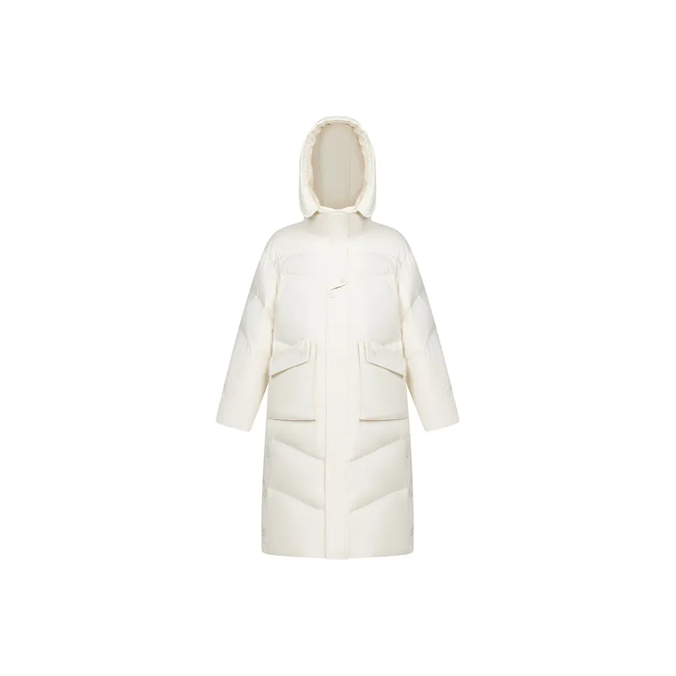 ERAL Однотонный С капюшоном Утолщенный LONG DOWN JACKET Женские