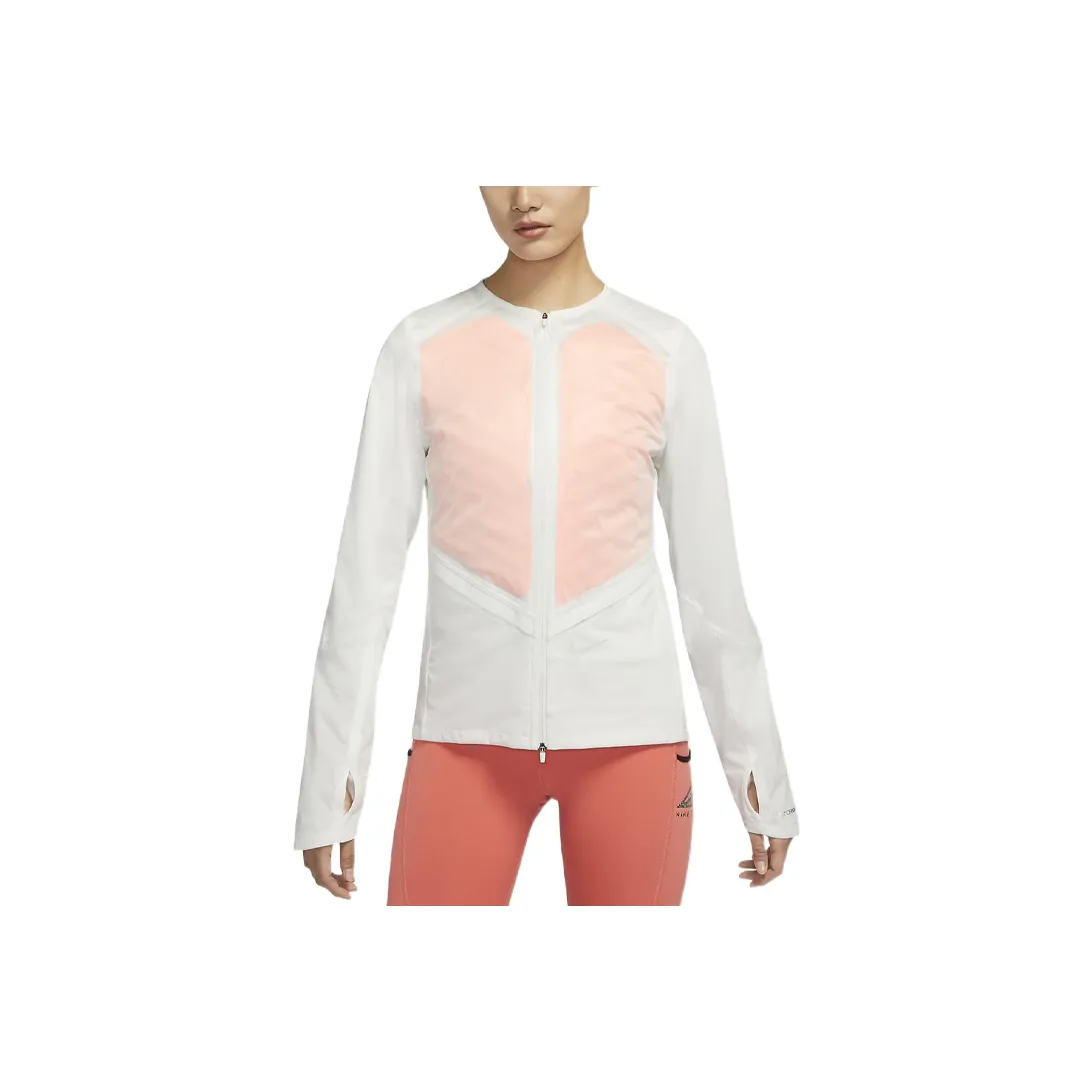 Nike Пуховик Зимний Женский Парус Белый Атомный Оранжевый