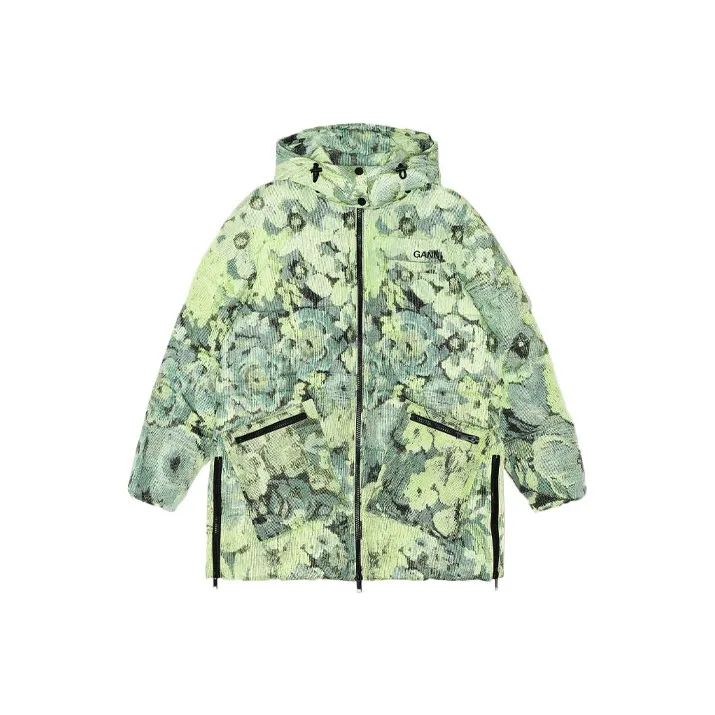 GANNI Пуховик Женские Зеленый