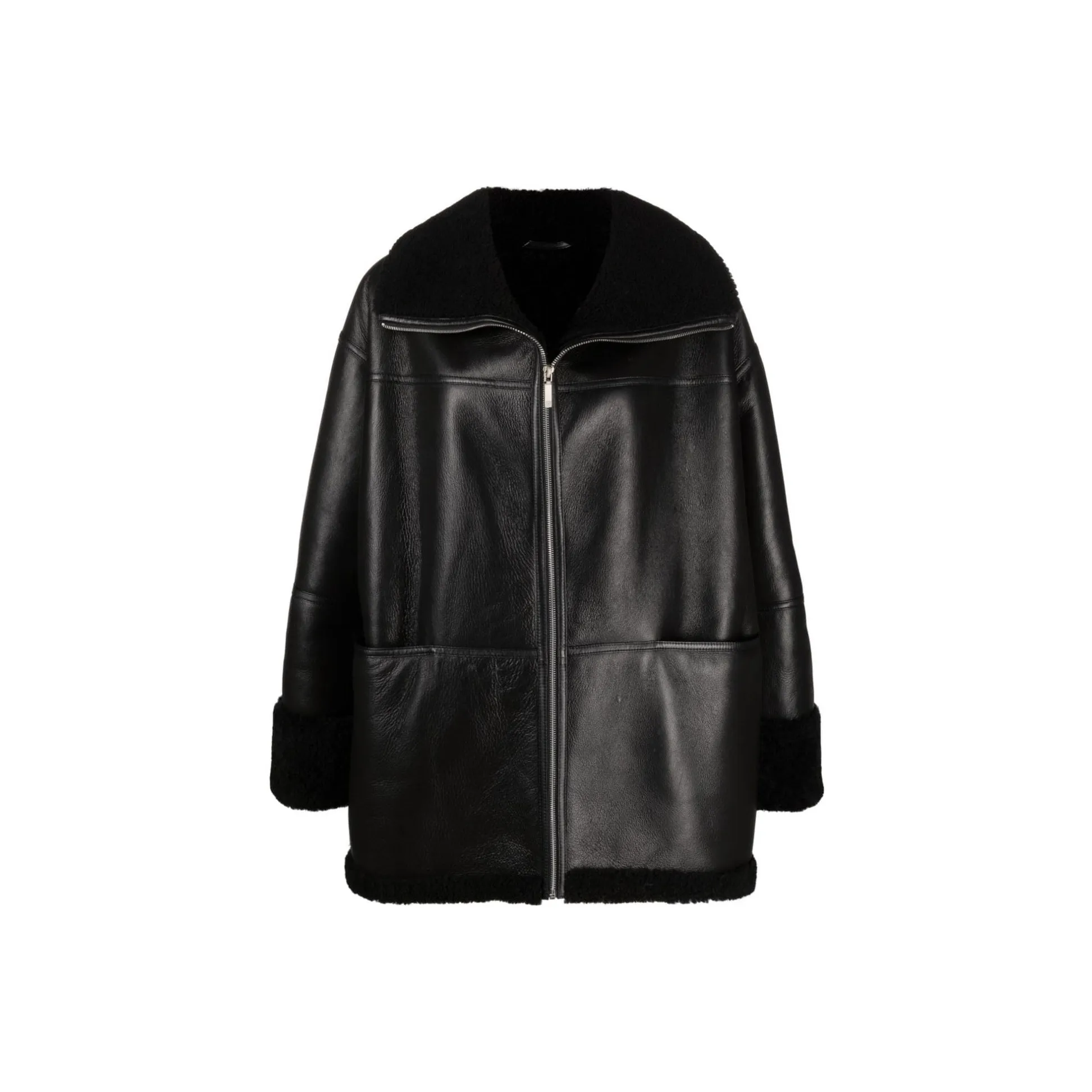 TOTEME Shearling trim Leather Jacket