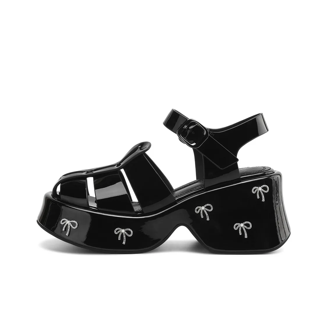 Сандалии Rosa Bianca в римском стиле женские черные