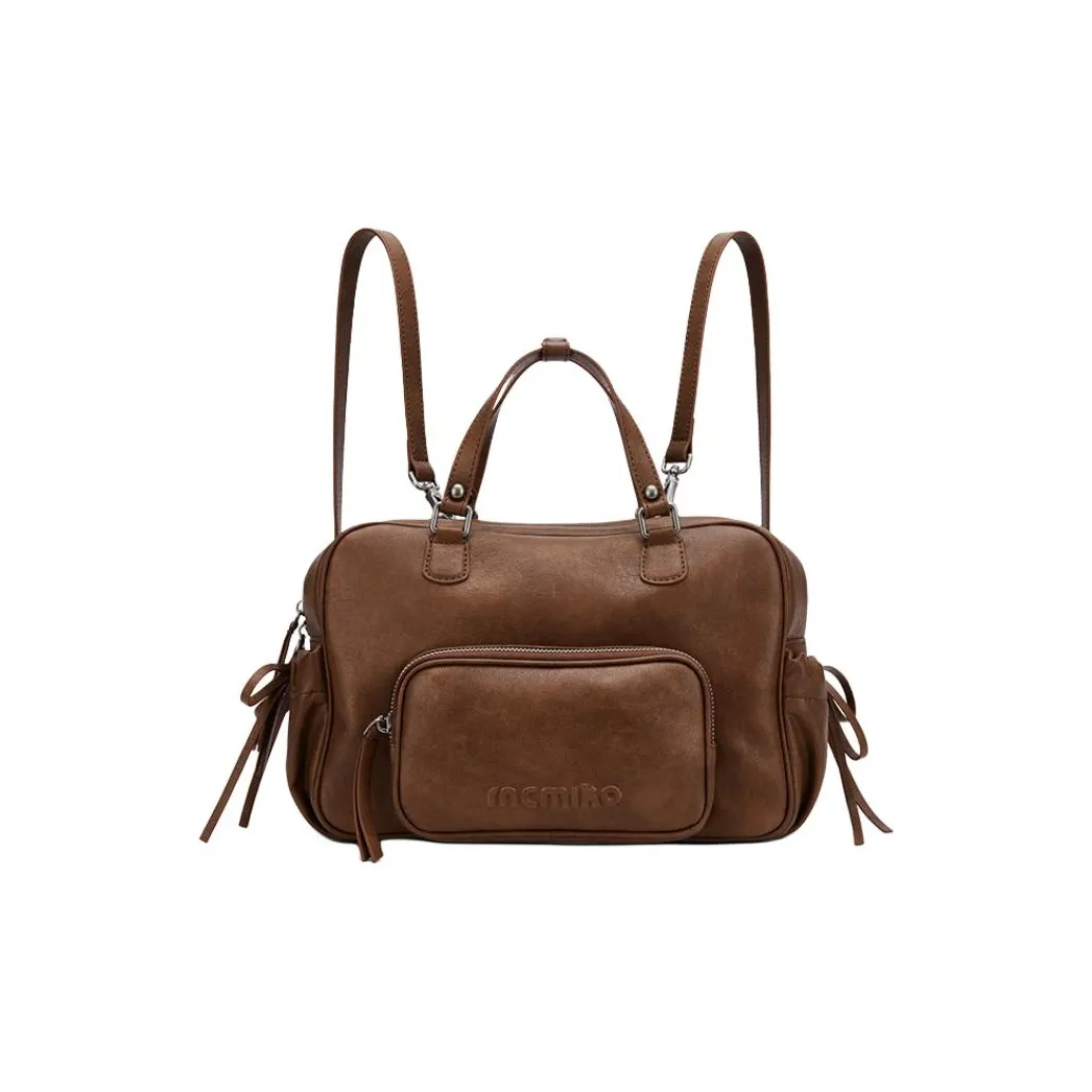 MCMIKO Коровья кожа через плечо рюкзак средний женский винтажный коричневый