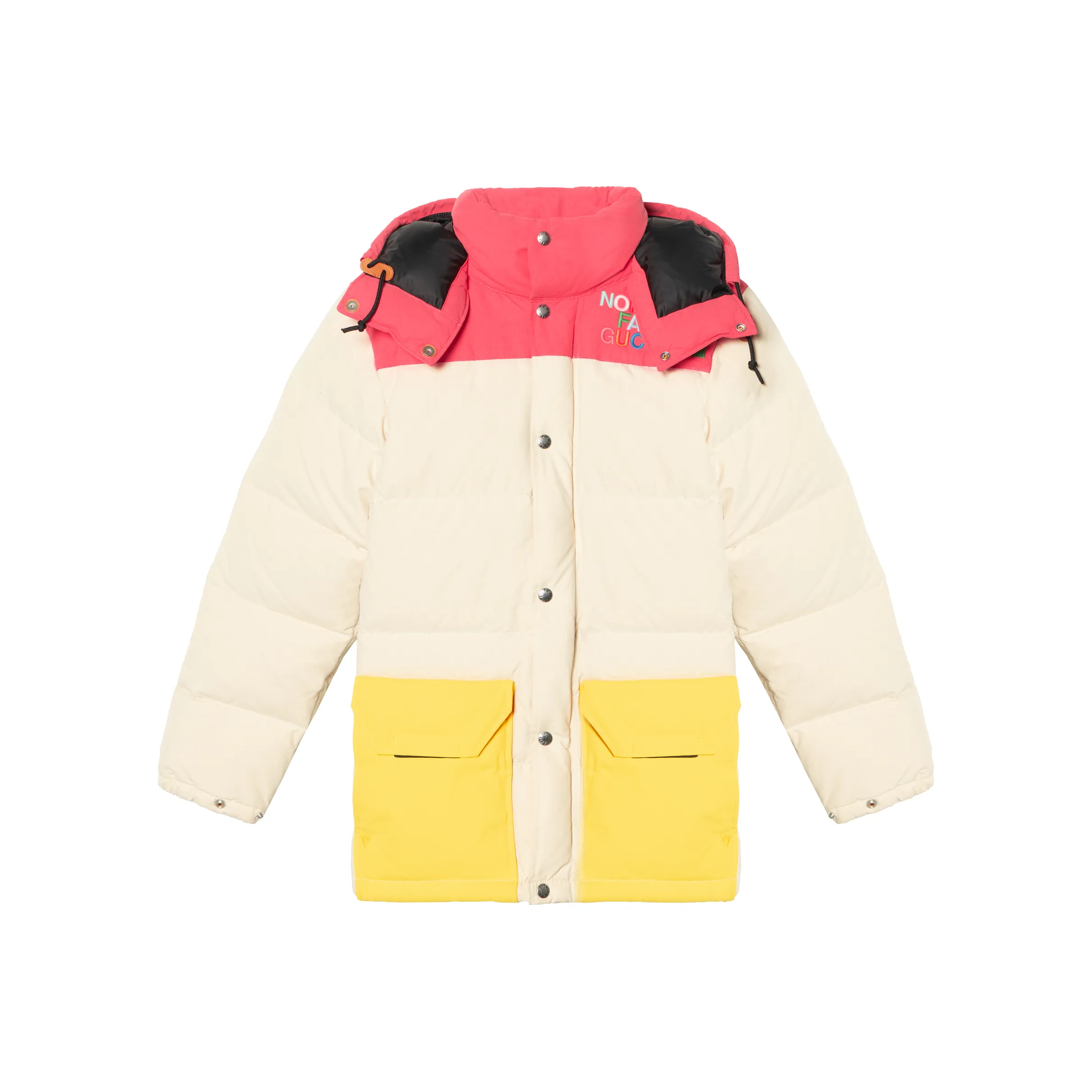 GUCCI X The North Face Down Jacket Ivory/Dark Pink/Yellow