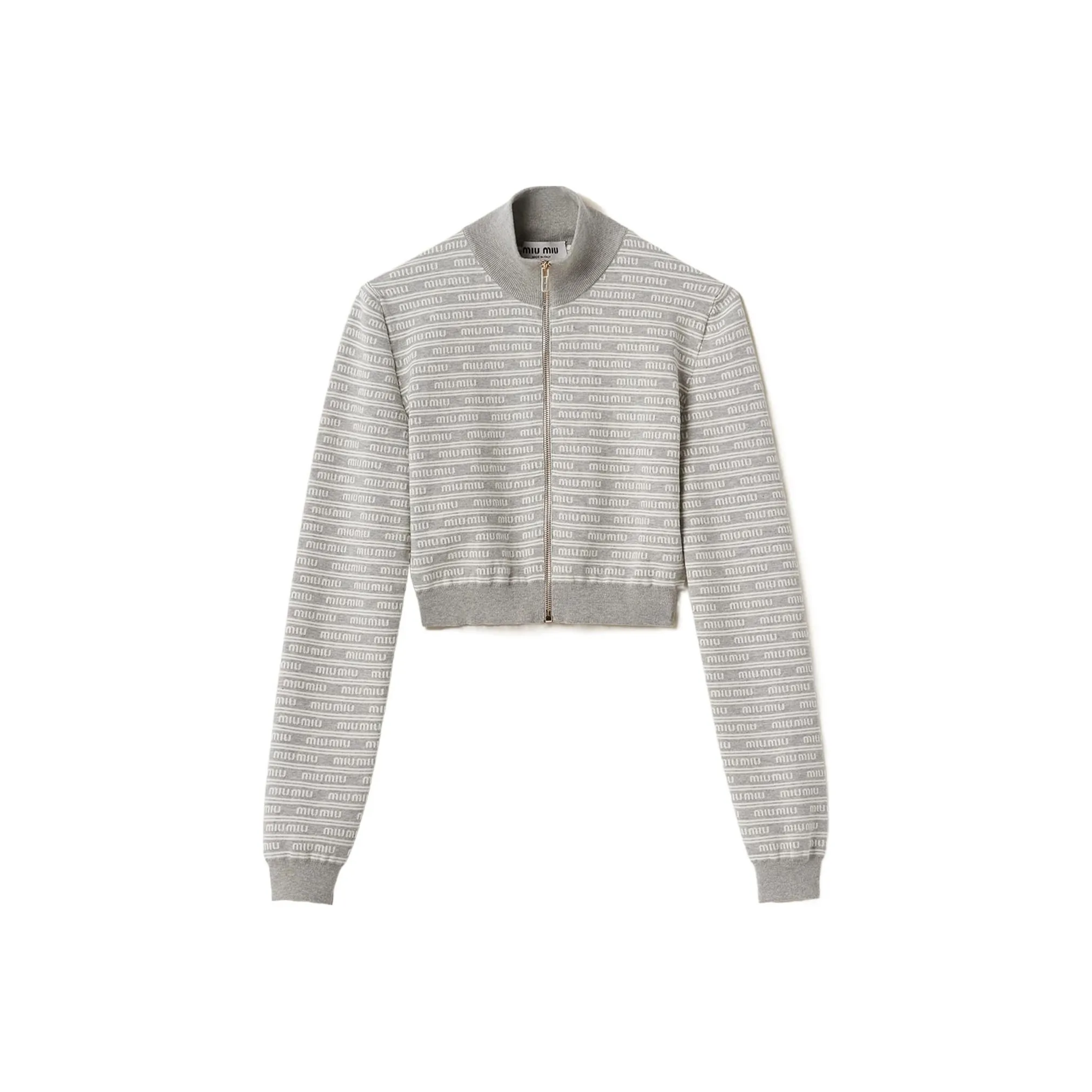 MIU MIU Zip Up Cropped Cardigan