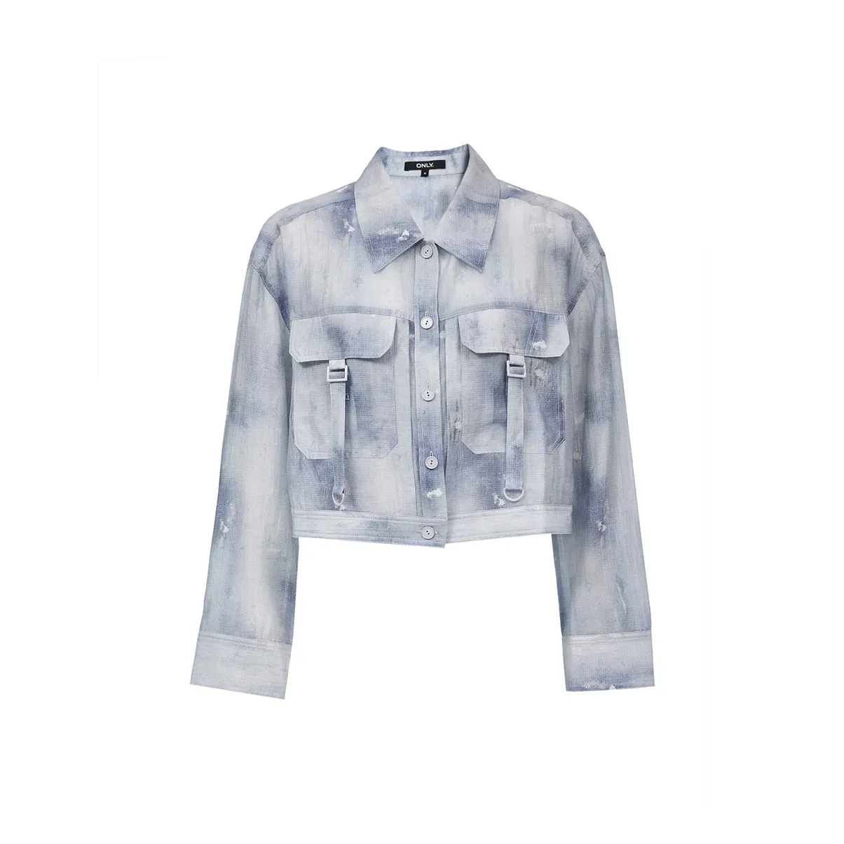 ONLY Рубашка Женская Eroded Деним Текстурированный Светло-Синий