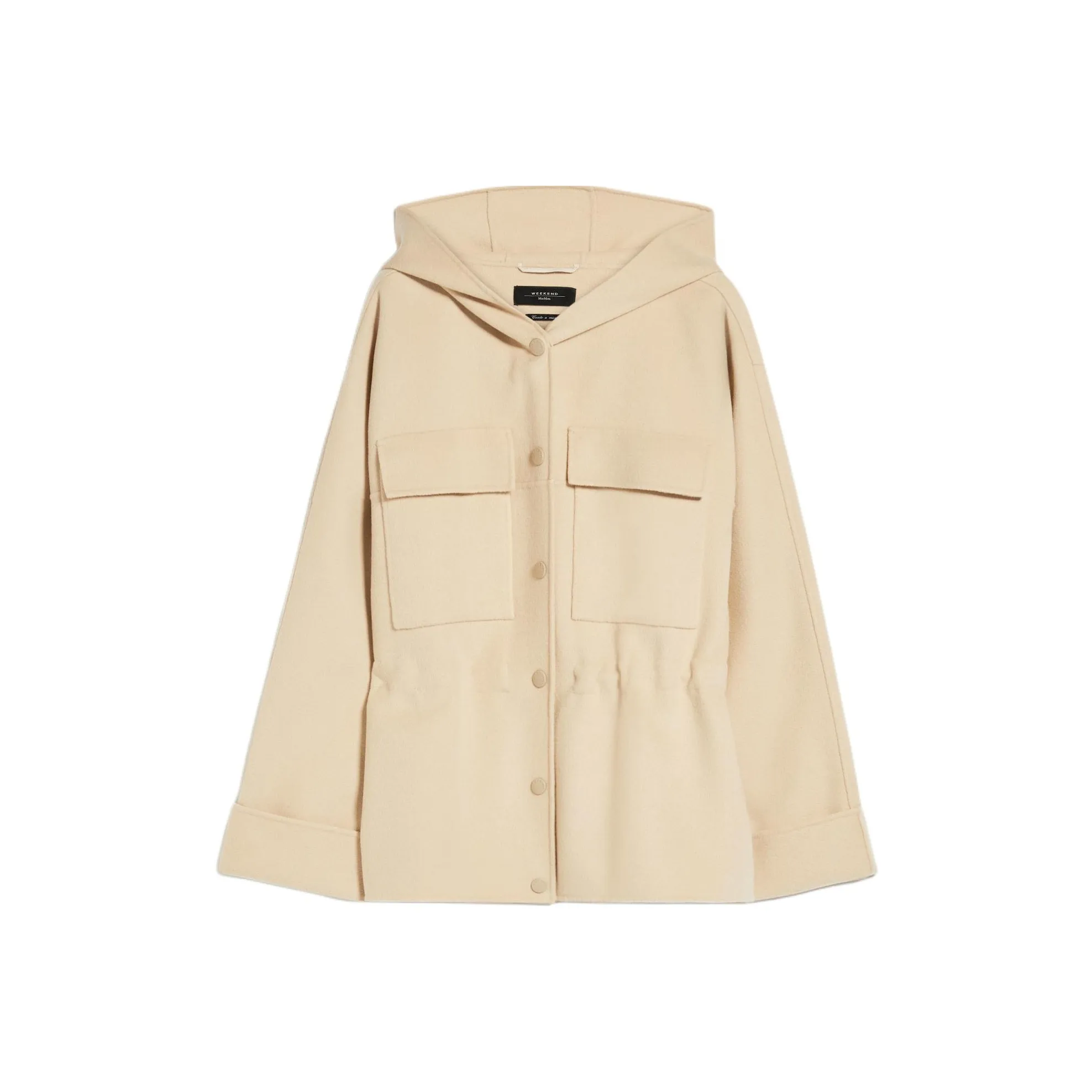 WEEKEND MaxMara Rango Collection Hooded Wool Parka Jackets Coats Women's Beige