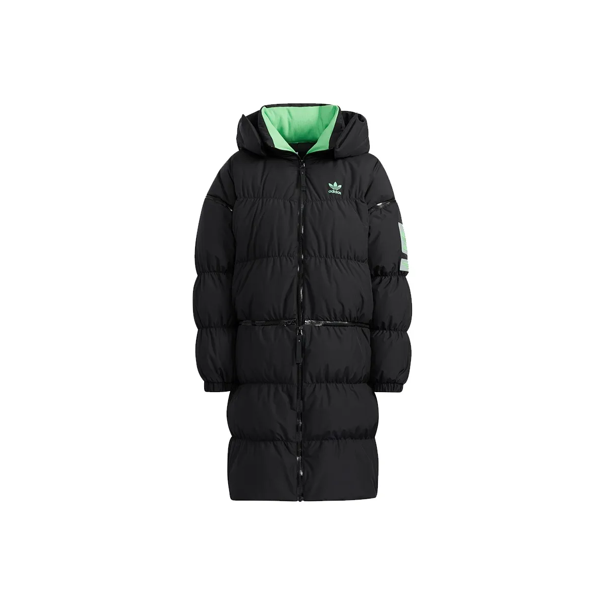 Adidas Originals Long Zip Down Down Jacket Winter Women's Black