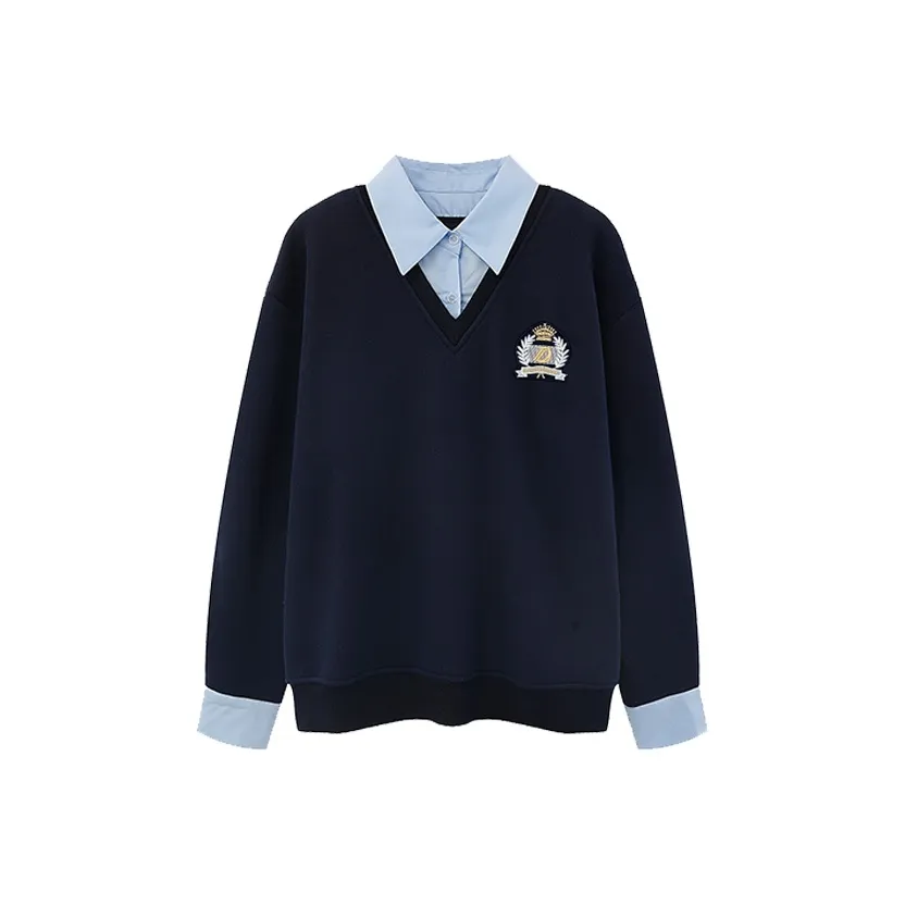 Ice Cream And Whale Толстовка Женская Синяя