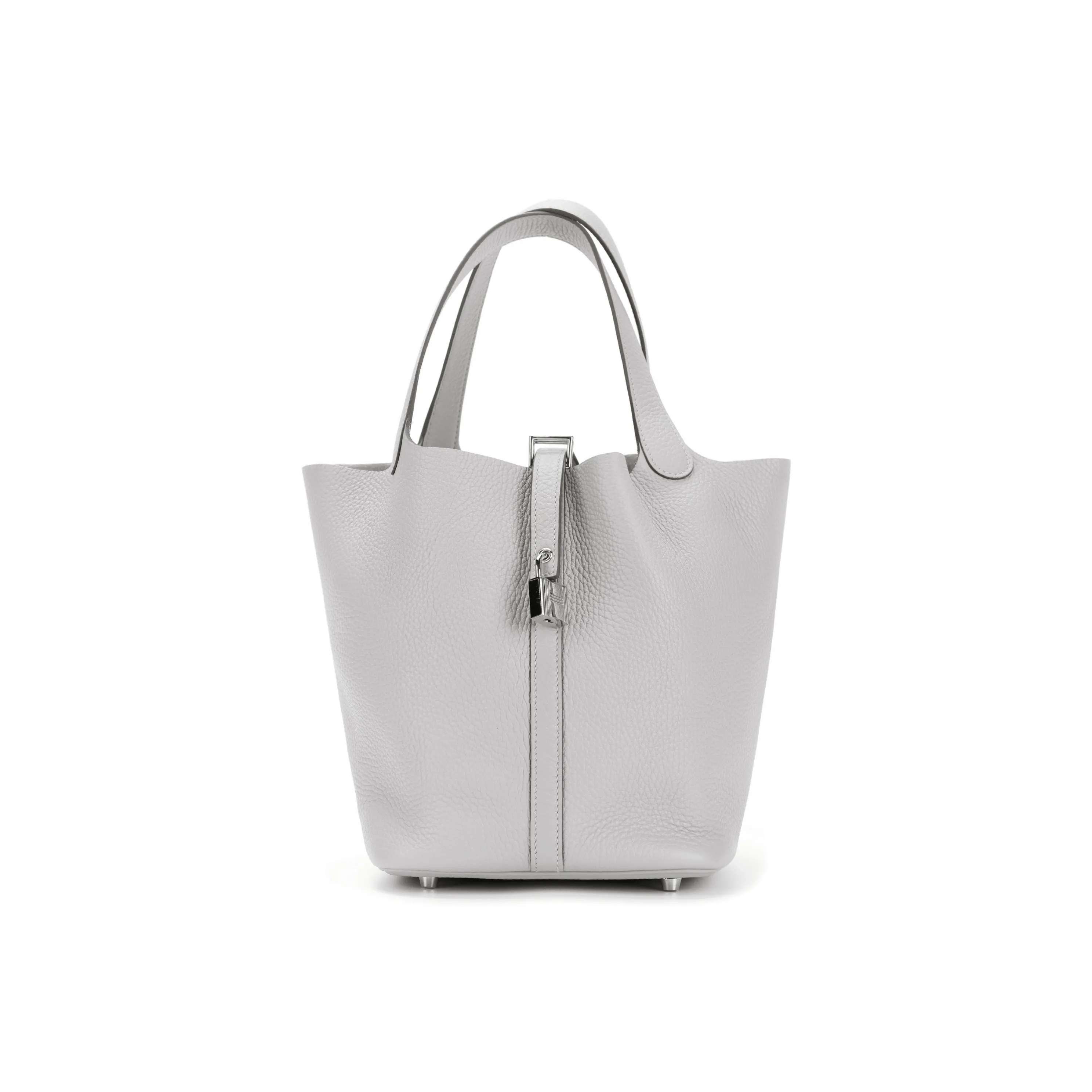 HERMES Picotin Lock Bullock Leather Basket Bag, Bucket Bag, Handbag Women's Gris Perle80 Gris Perle Pearl Gray
