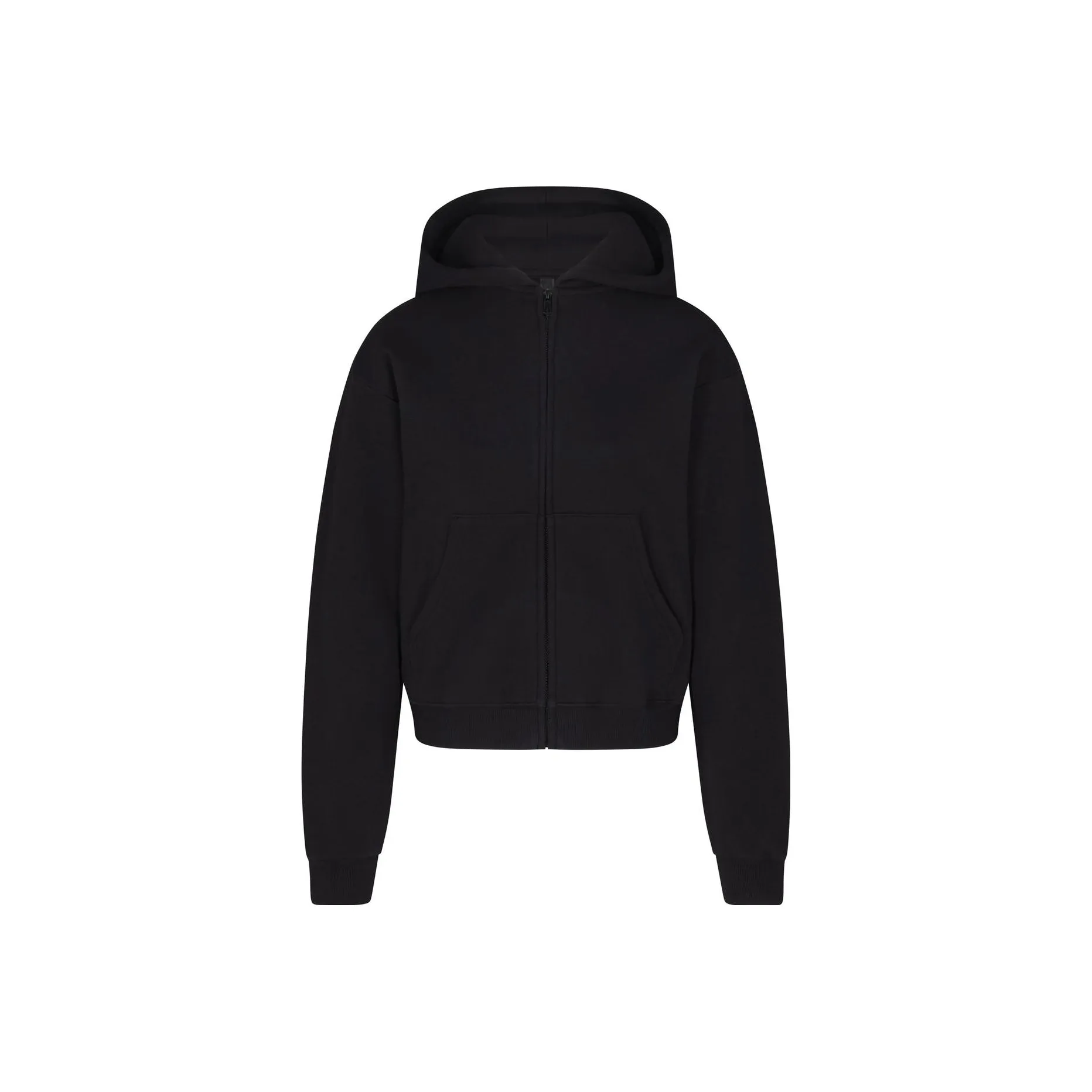 SKIMS COTTON FLEECE CLASSIC ZIP UP HOODIE Sweatshirt Women's ONYX/Onyx