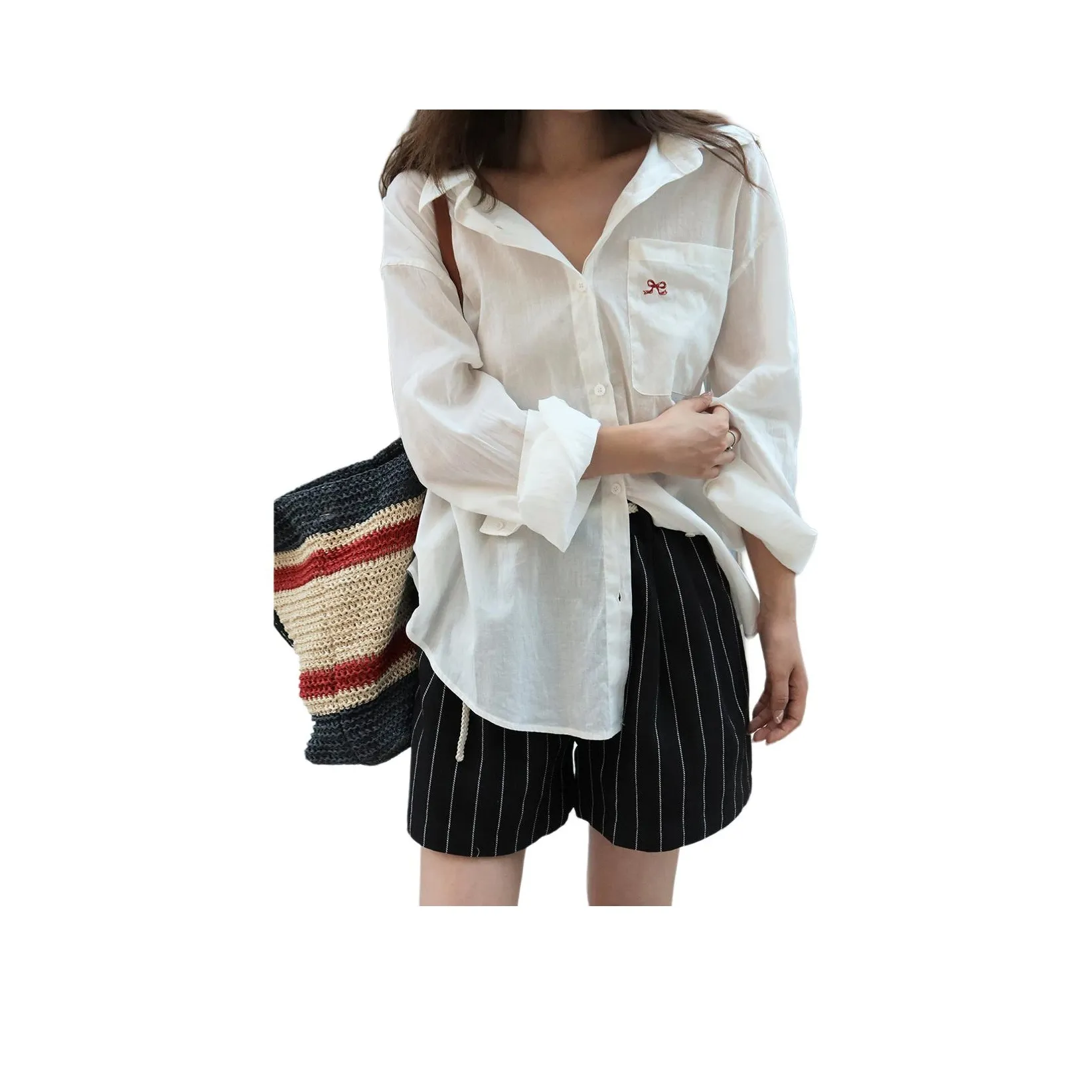 NANING9 Белые Женские Рубашки