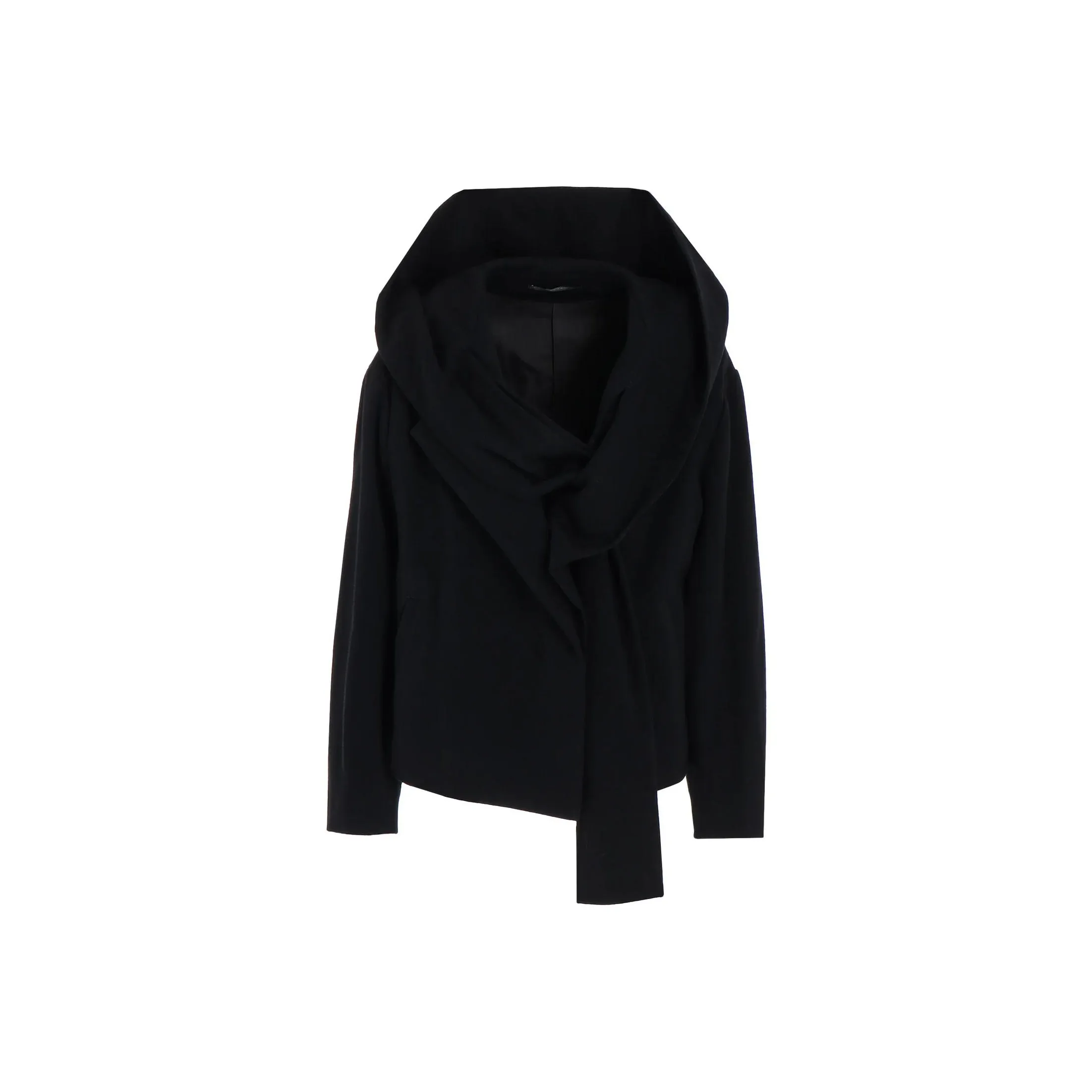 Yohji Yamamoto Stretch Flannel Hoodie Jacket 
Black
