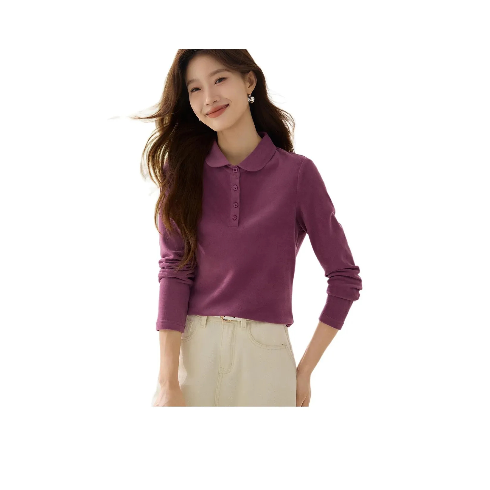 Mo Han Yi Mei Рубашка Женская Розовая Фиолетовая