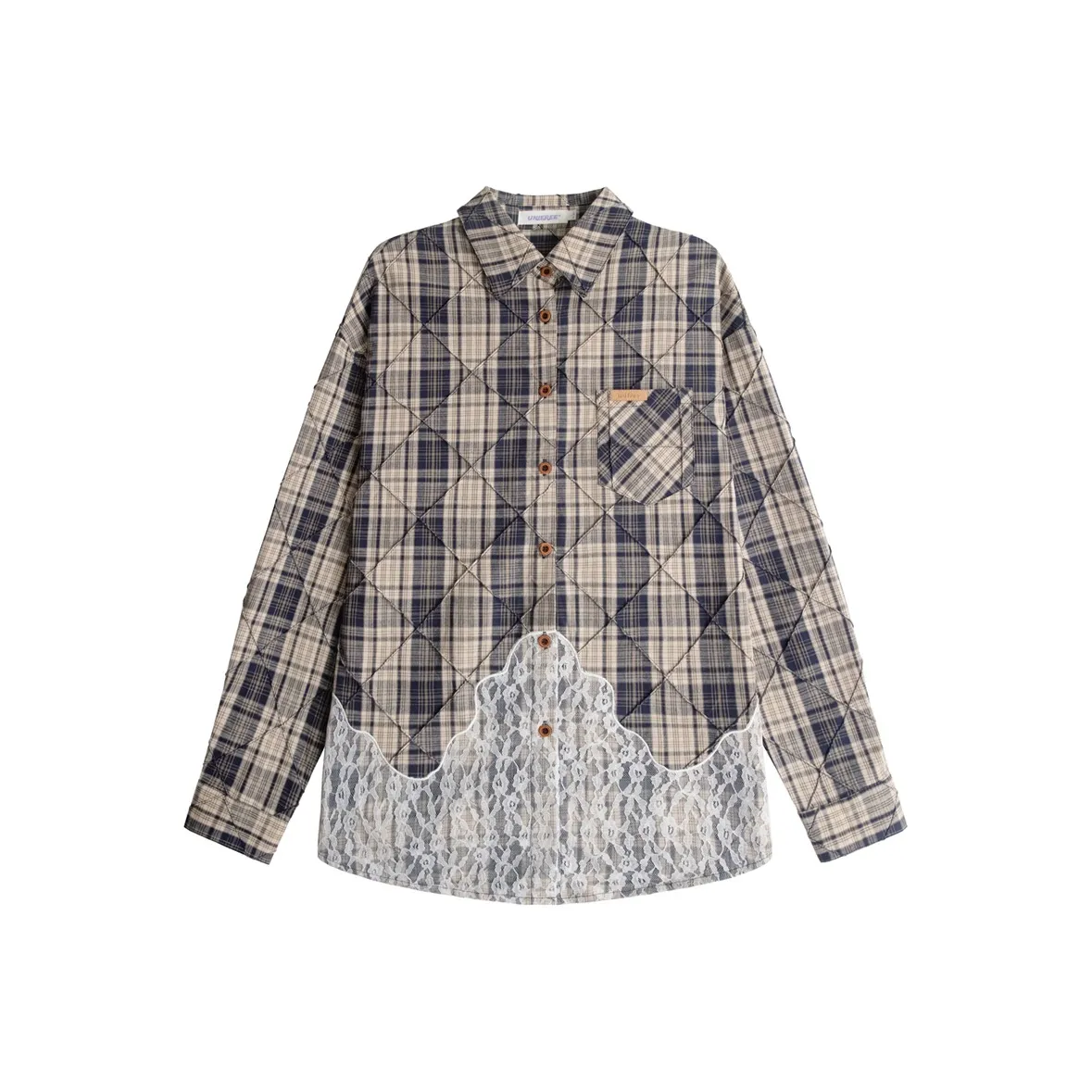 UNIFREE Рубашка Женская Темно-Синяя Клетка