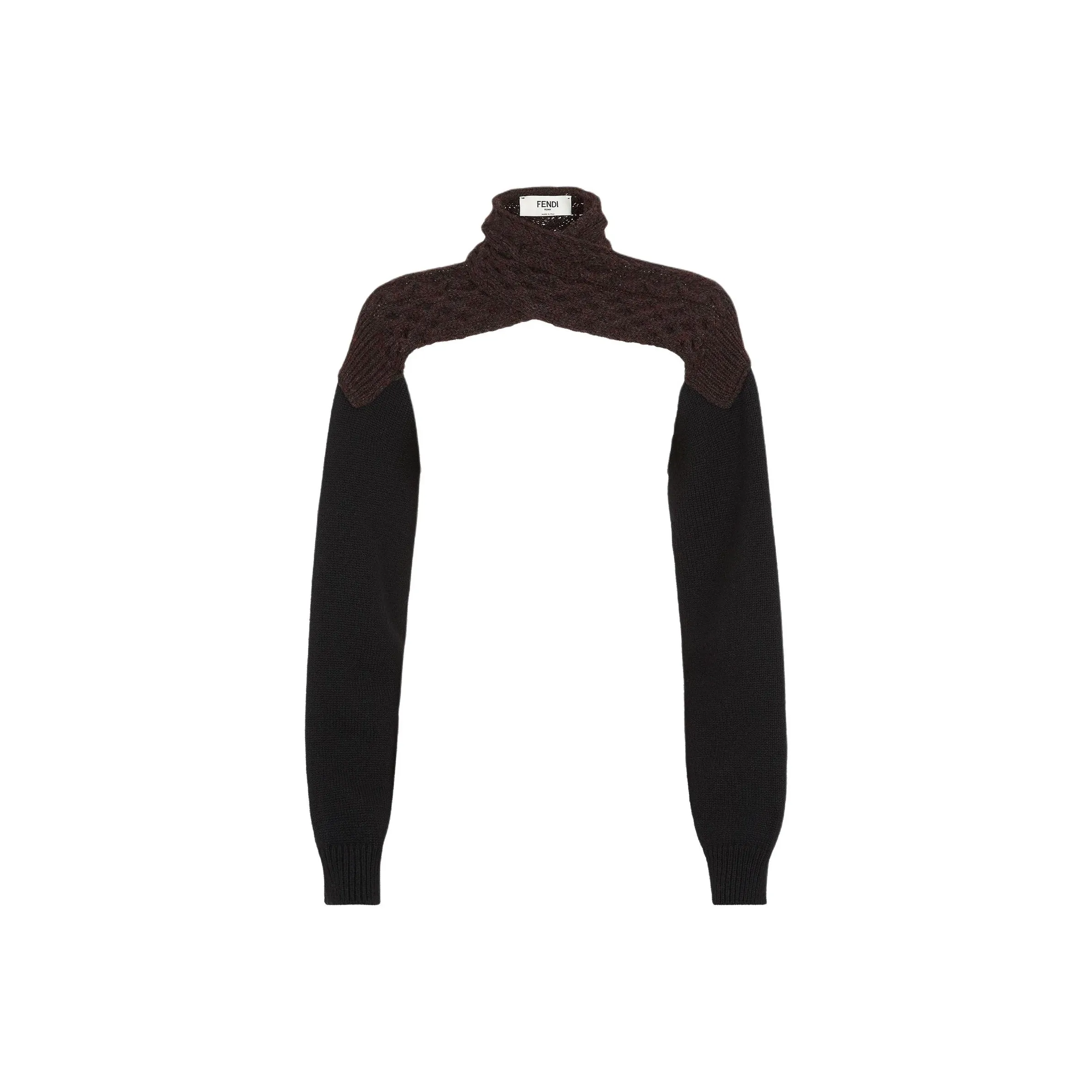 FENDI High Collar Wrapped Over Shrug