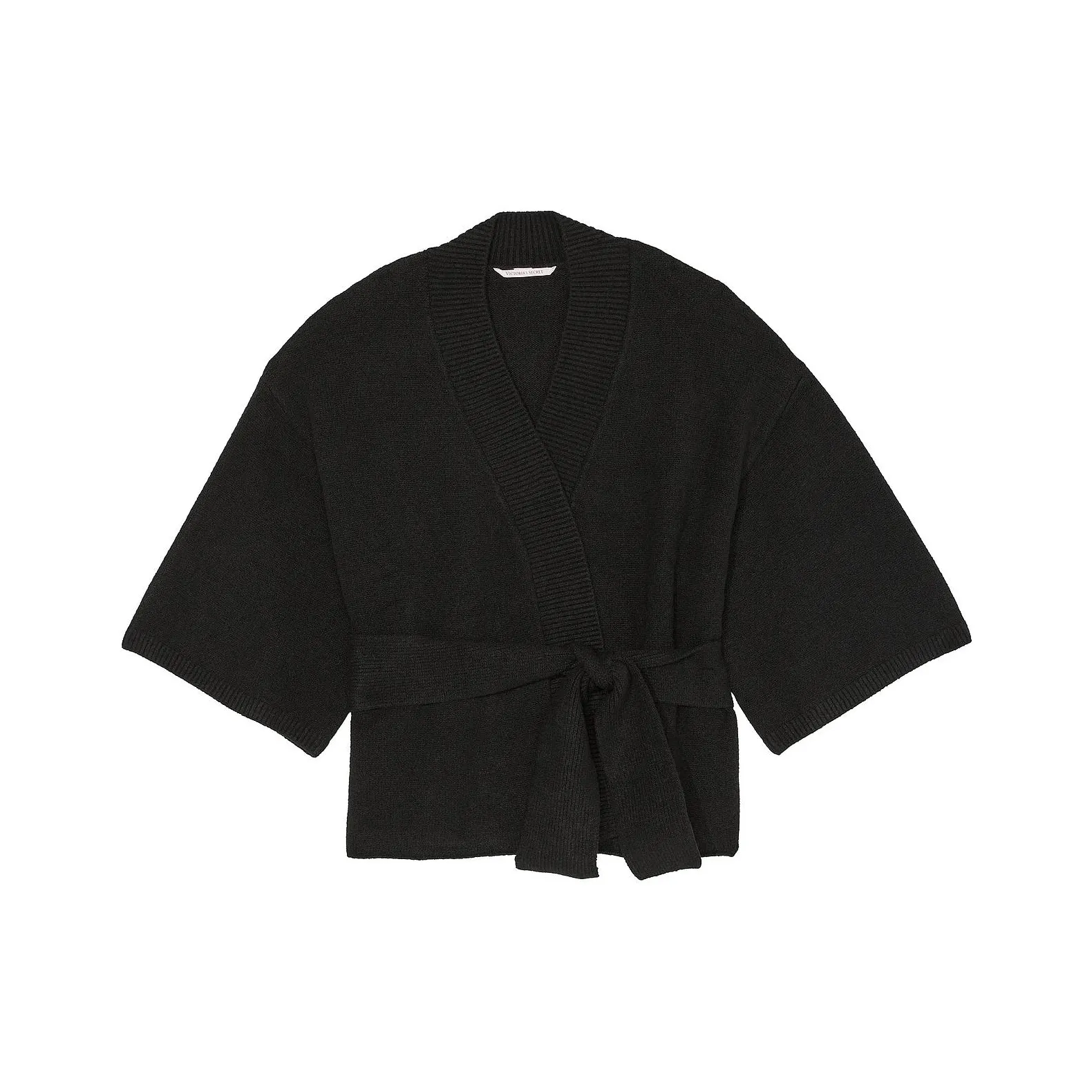 Victoria's Secret Luxe Crème Knit Wrap Sweater Черный Трикотаж Женский Черный