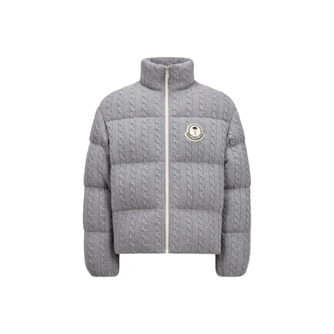 Palm Angels X Moncler Austru Cable knit Quilted Jacket
