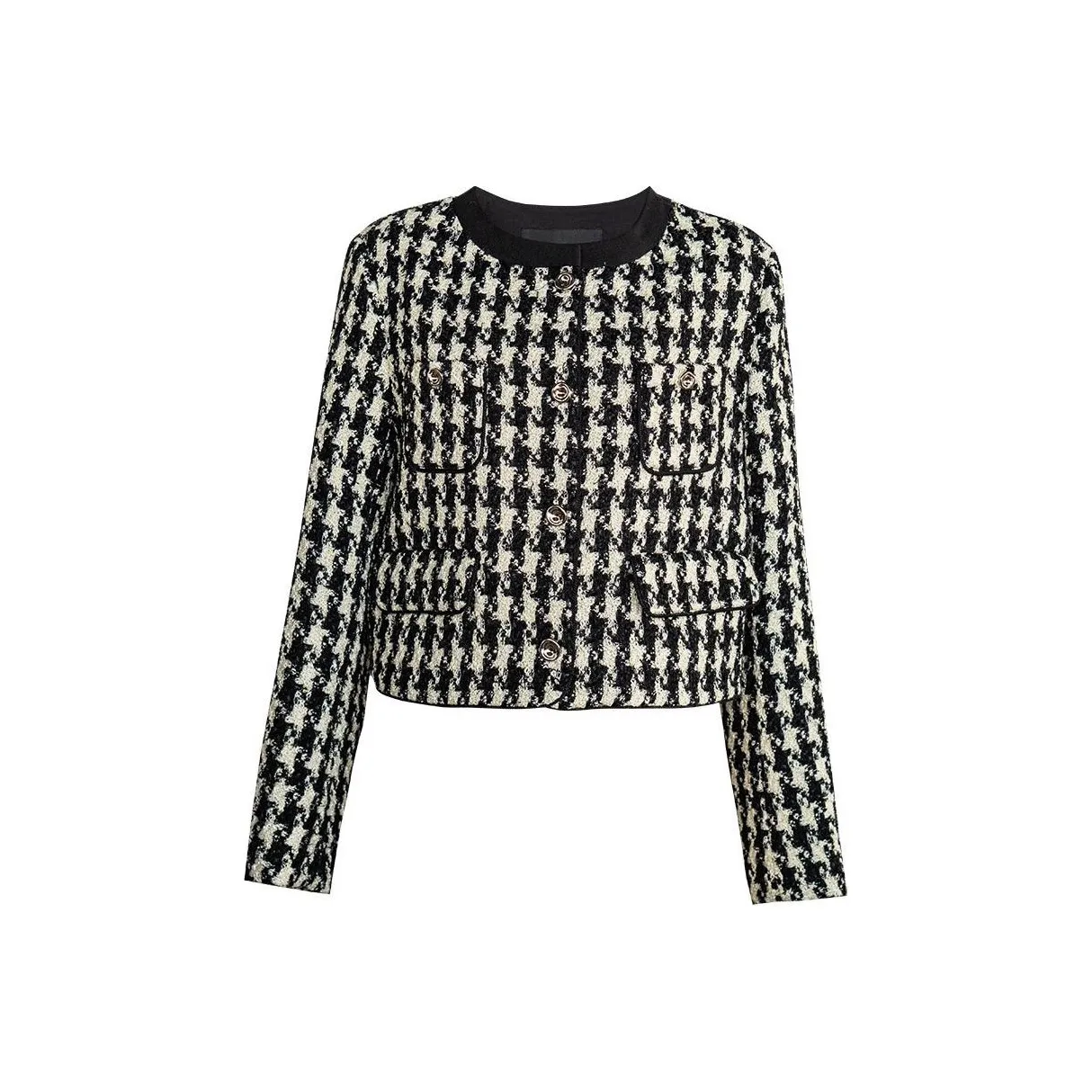 ROEYSHOUSE Jackets & Coats Women's Black White Plaid